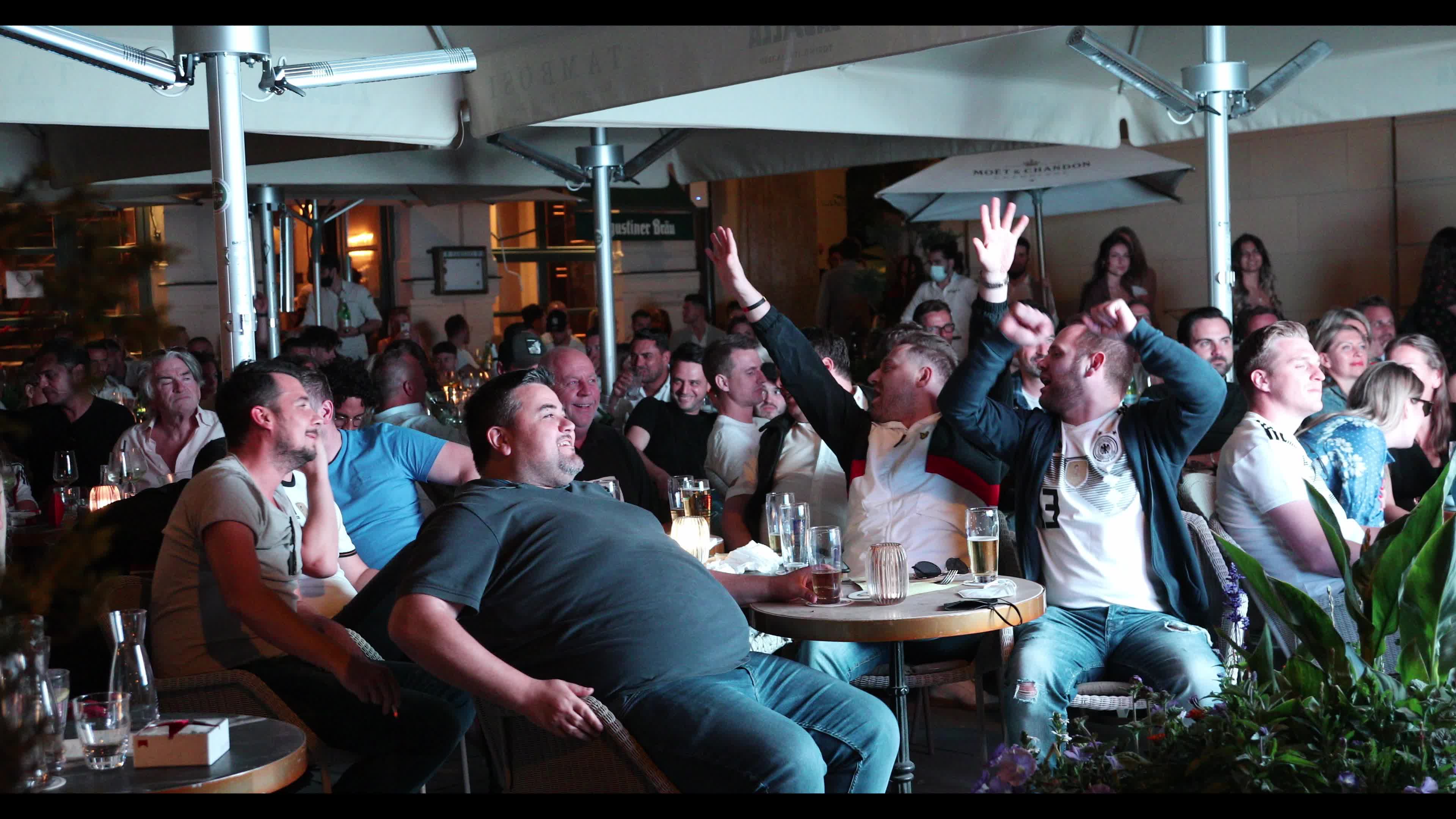 Football Fans watching the Euro 2020 match Germany – France in Munich