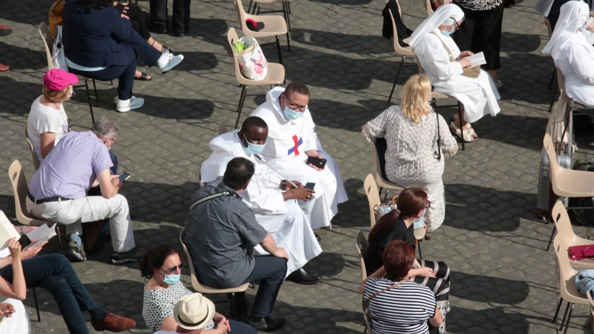 Pope Francis attends his weekly audience