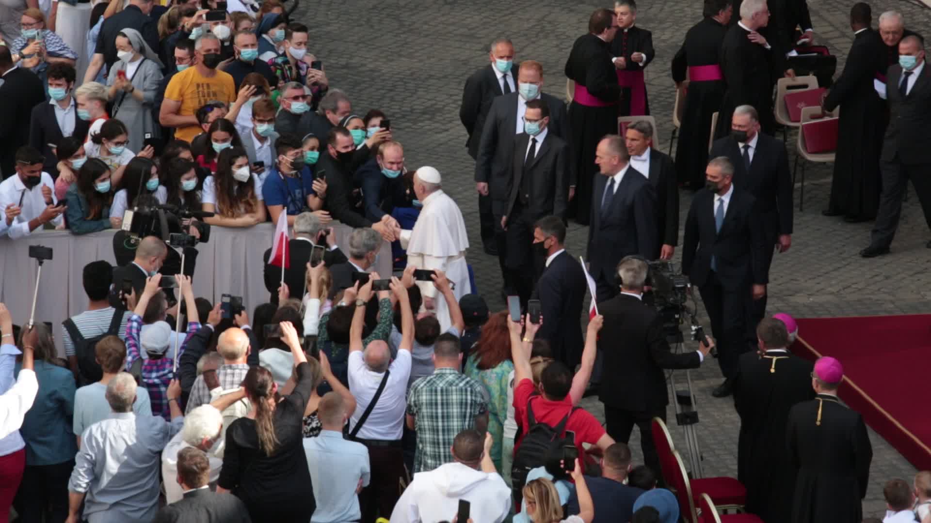 Pope Francis attends his weekly audience
