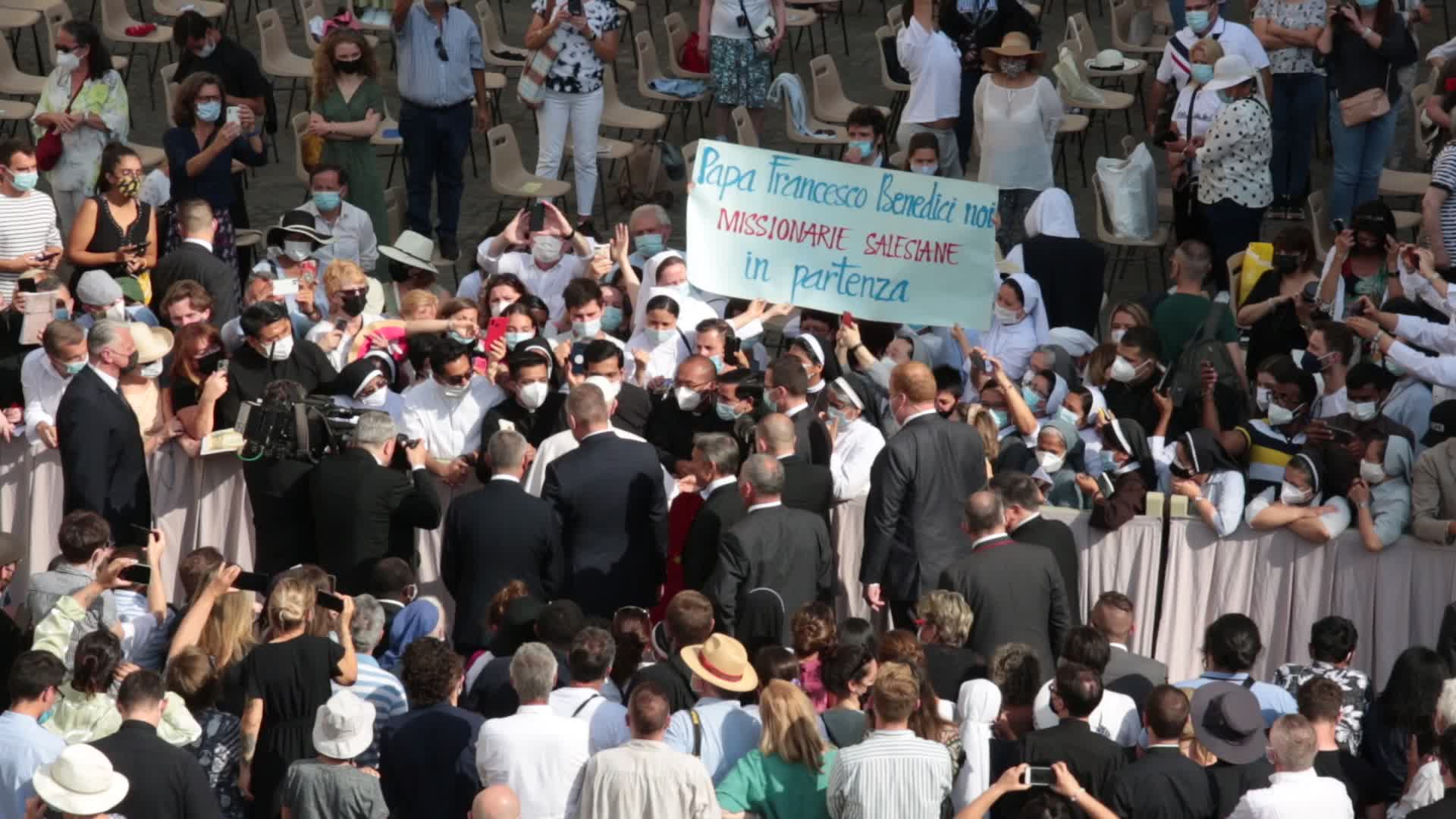 Pope Francis attends his weekly audience