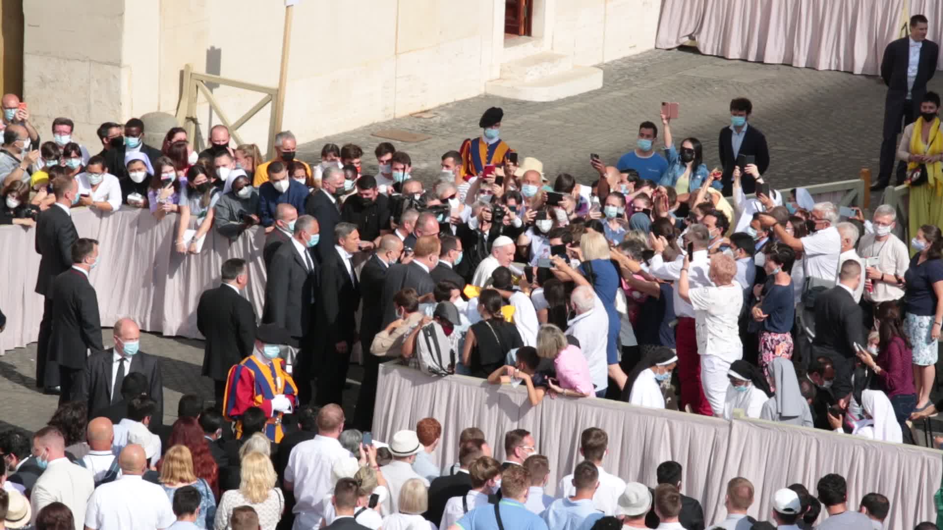 Pope Francis attends his weekly audience