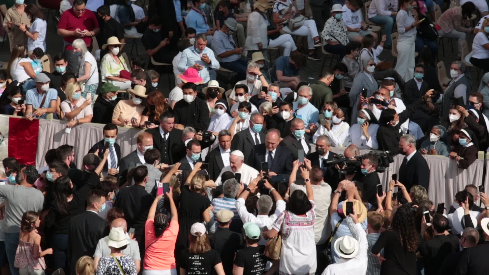 Pope Francis attends his weekly audience