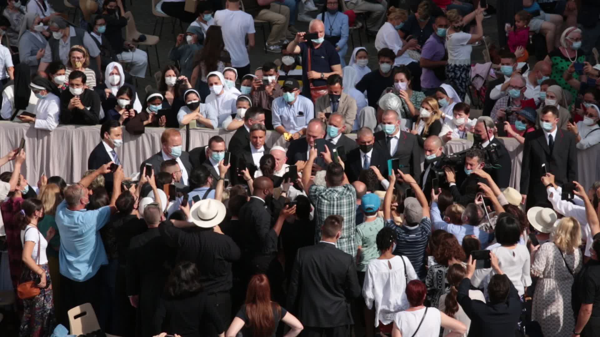 Pope Francis attends his weekly audience