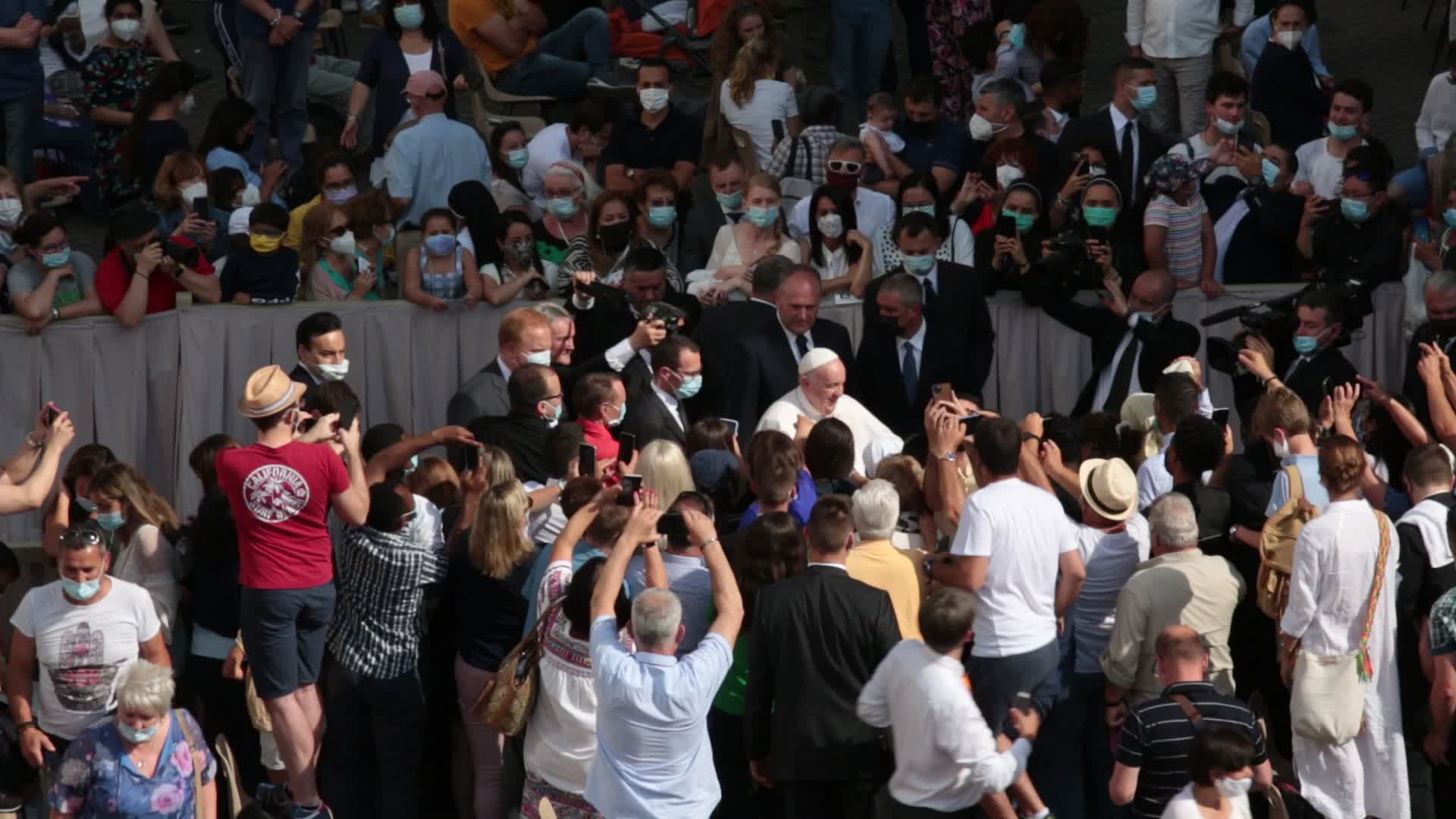 Pope Francis attends his weekly audience