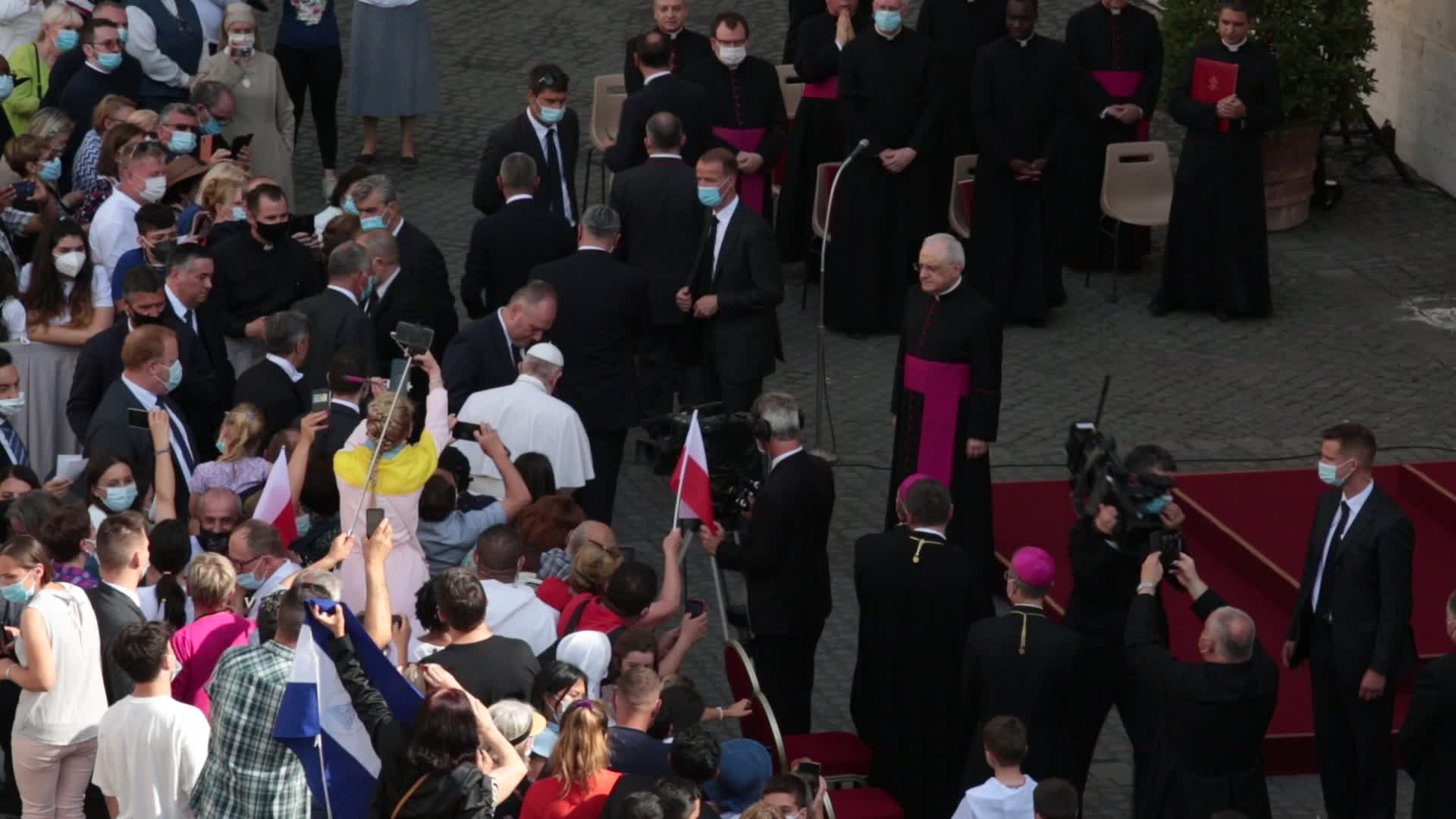 Pope Francis attends his weekly audience