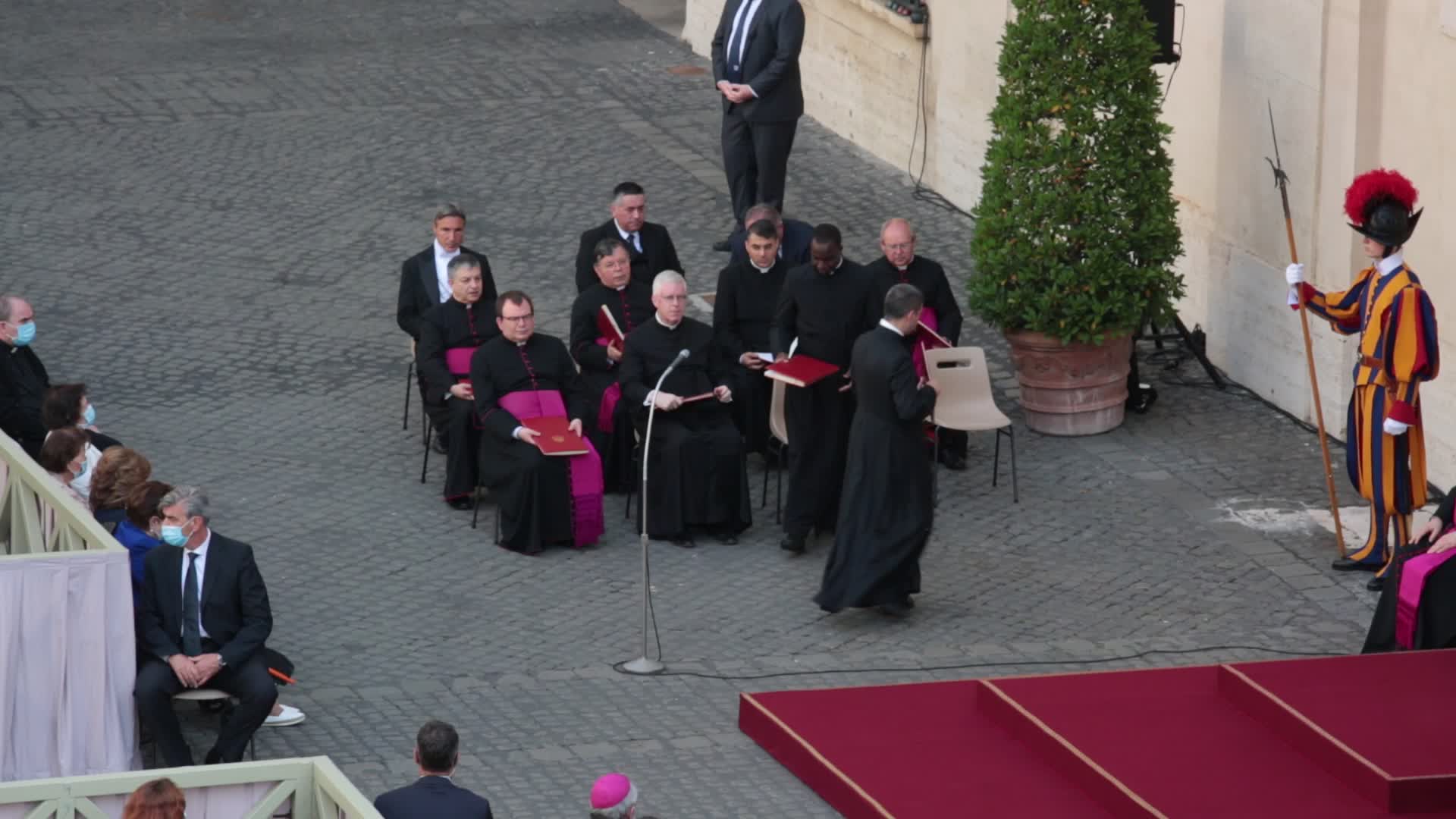 Pope Francis attends his weekly audience