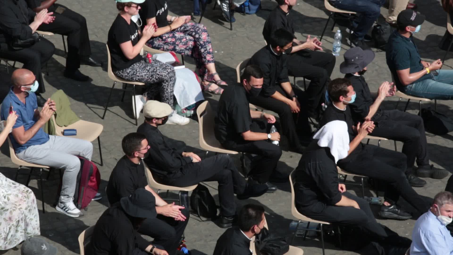 Pope Francis attends his weekly audience