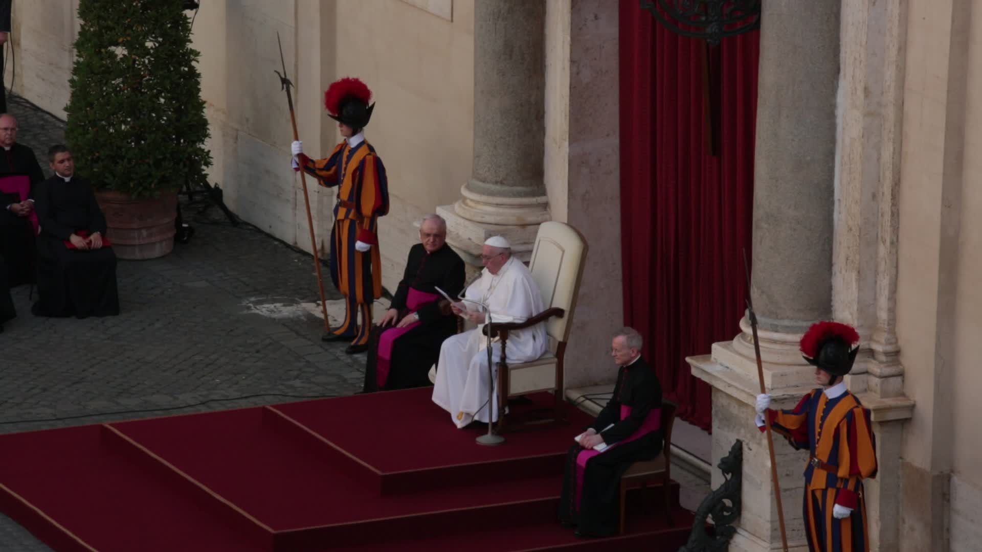 Pope Francis attends his weekly audience