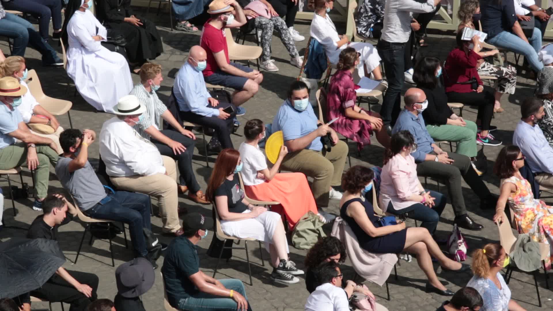 Pope Francis attends his weekly audience