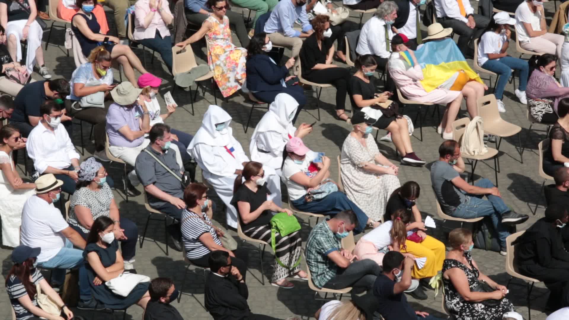Pope Francis attends his weekly audience