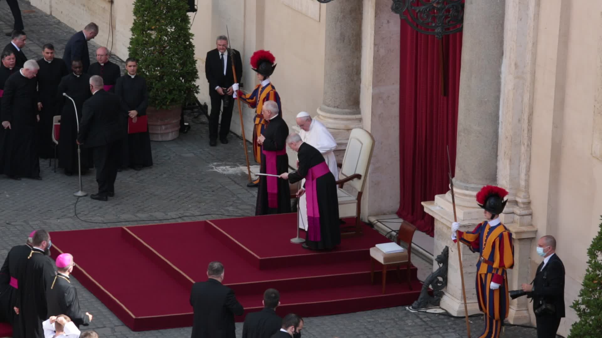 Pope Francis attends his weekly audience