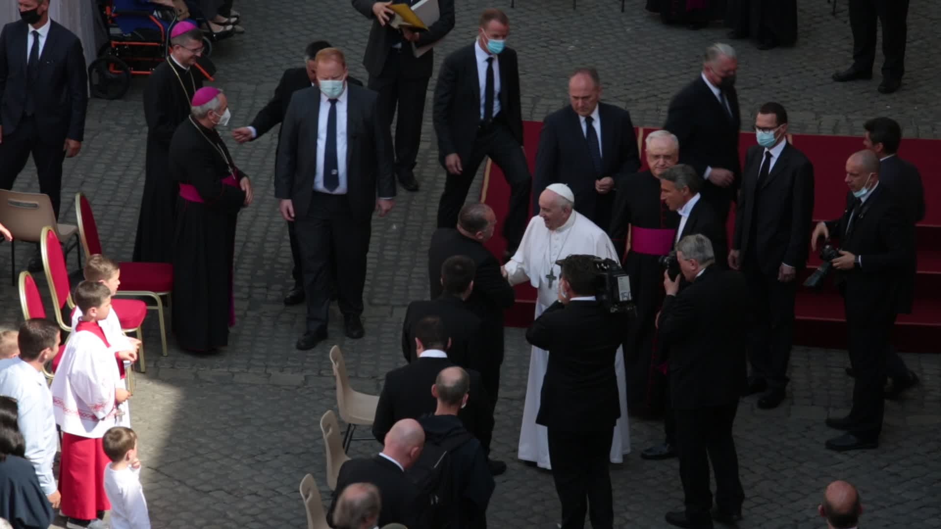 Pope Francis attends his weekly audience