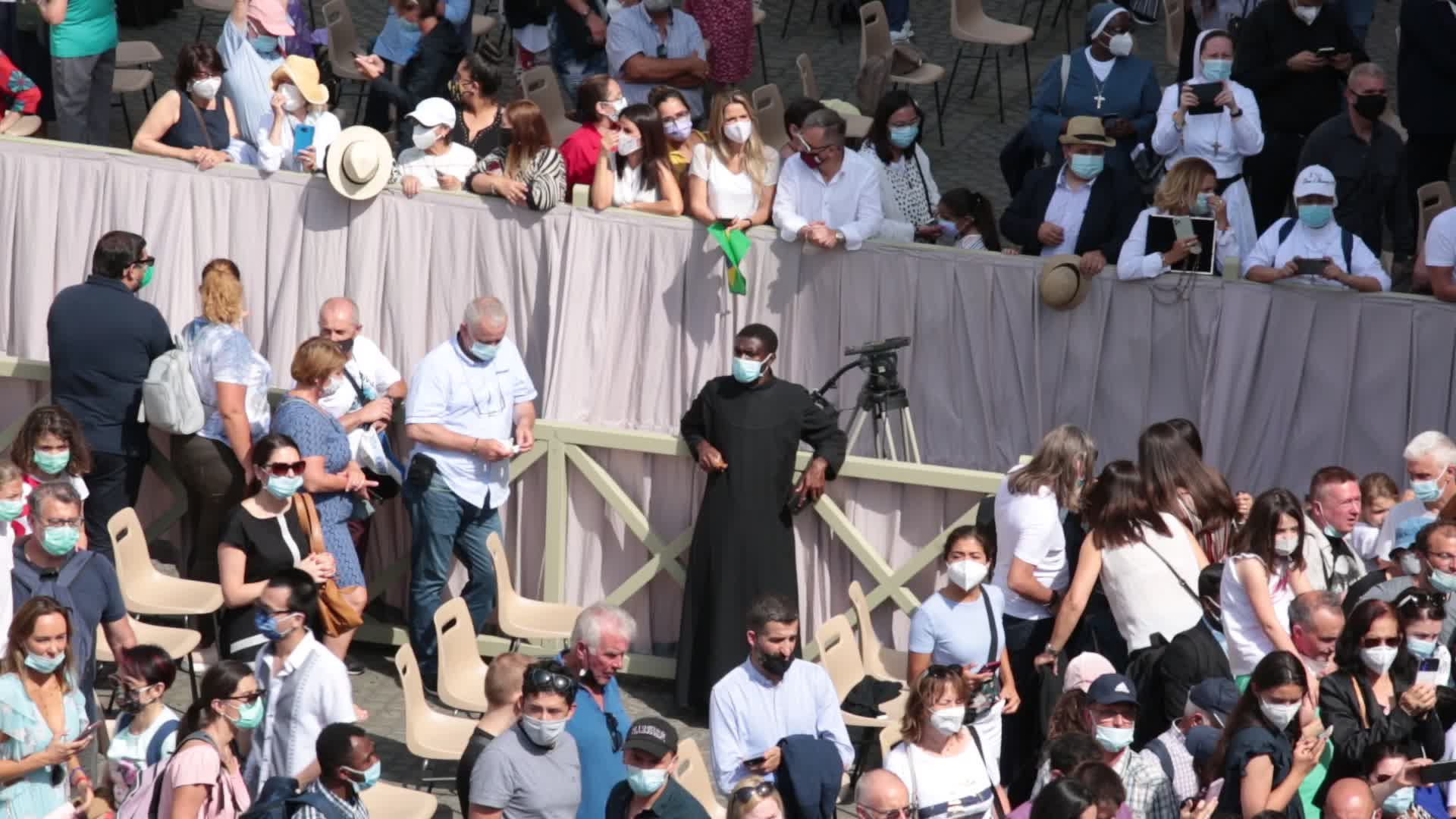 Pope Francis attends his weekly audience