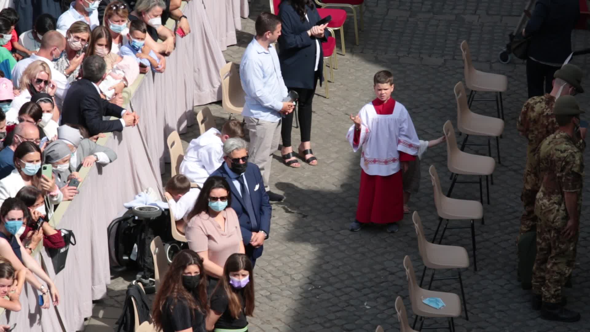 Pope Francis attends his weekly audience