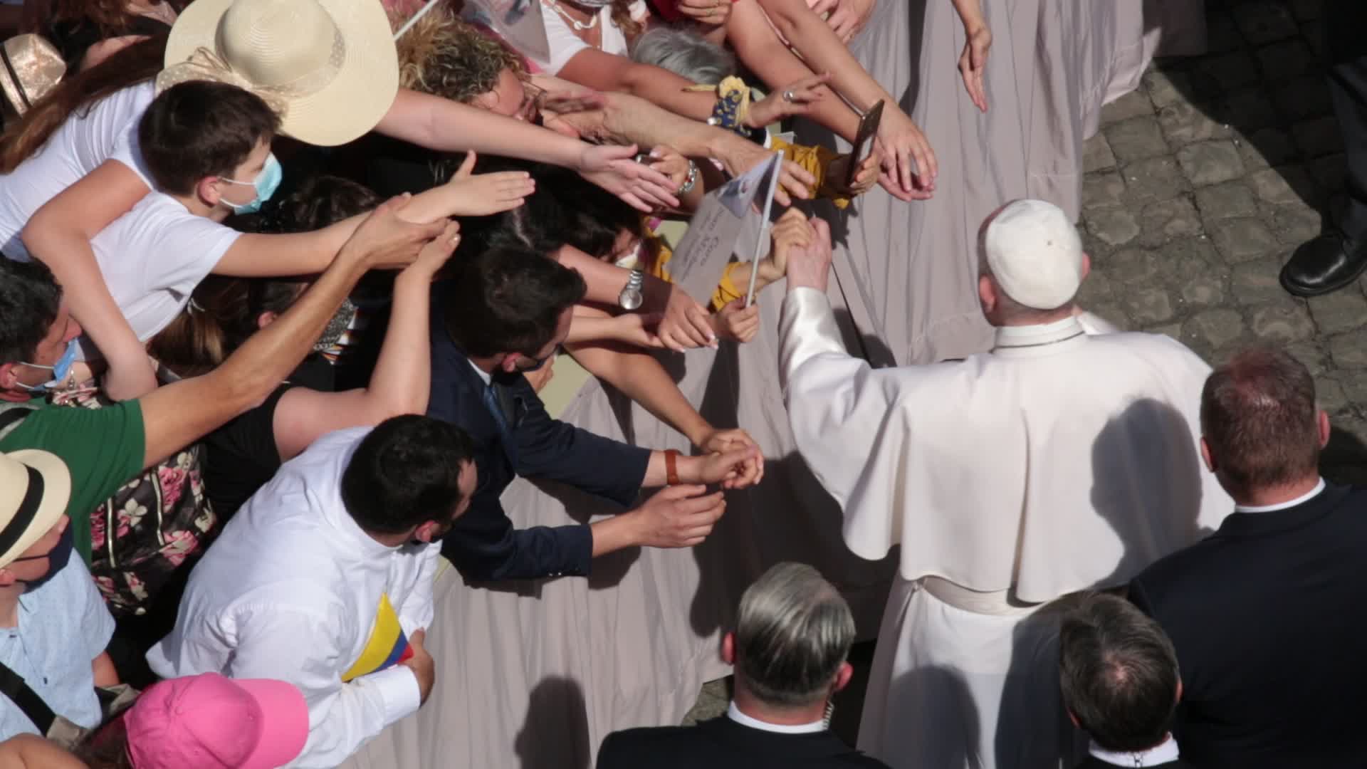 Pope Francis attends his weekly audience