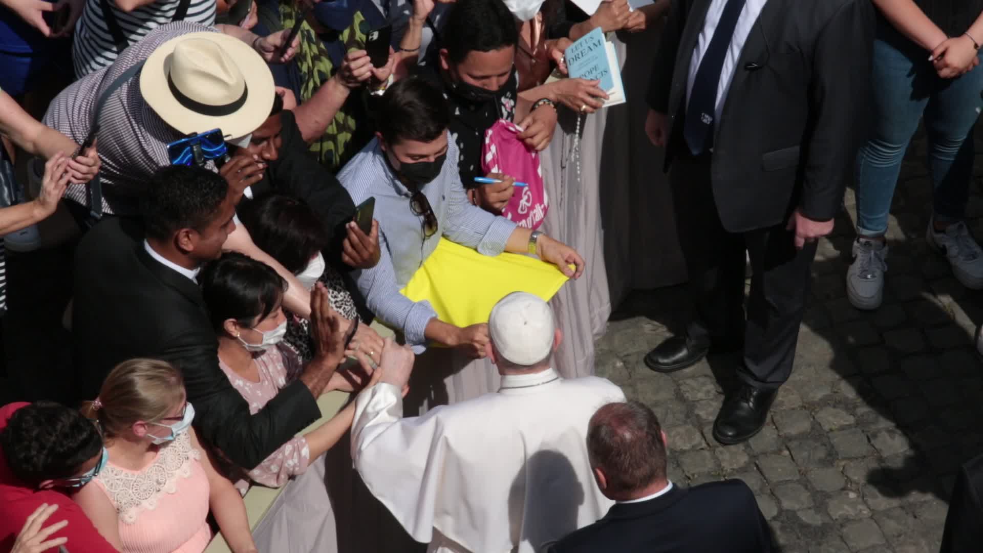 Pope Francis attends his weekly audience