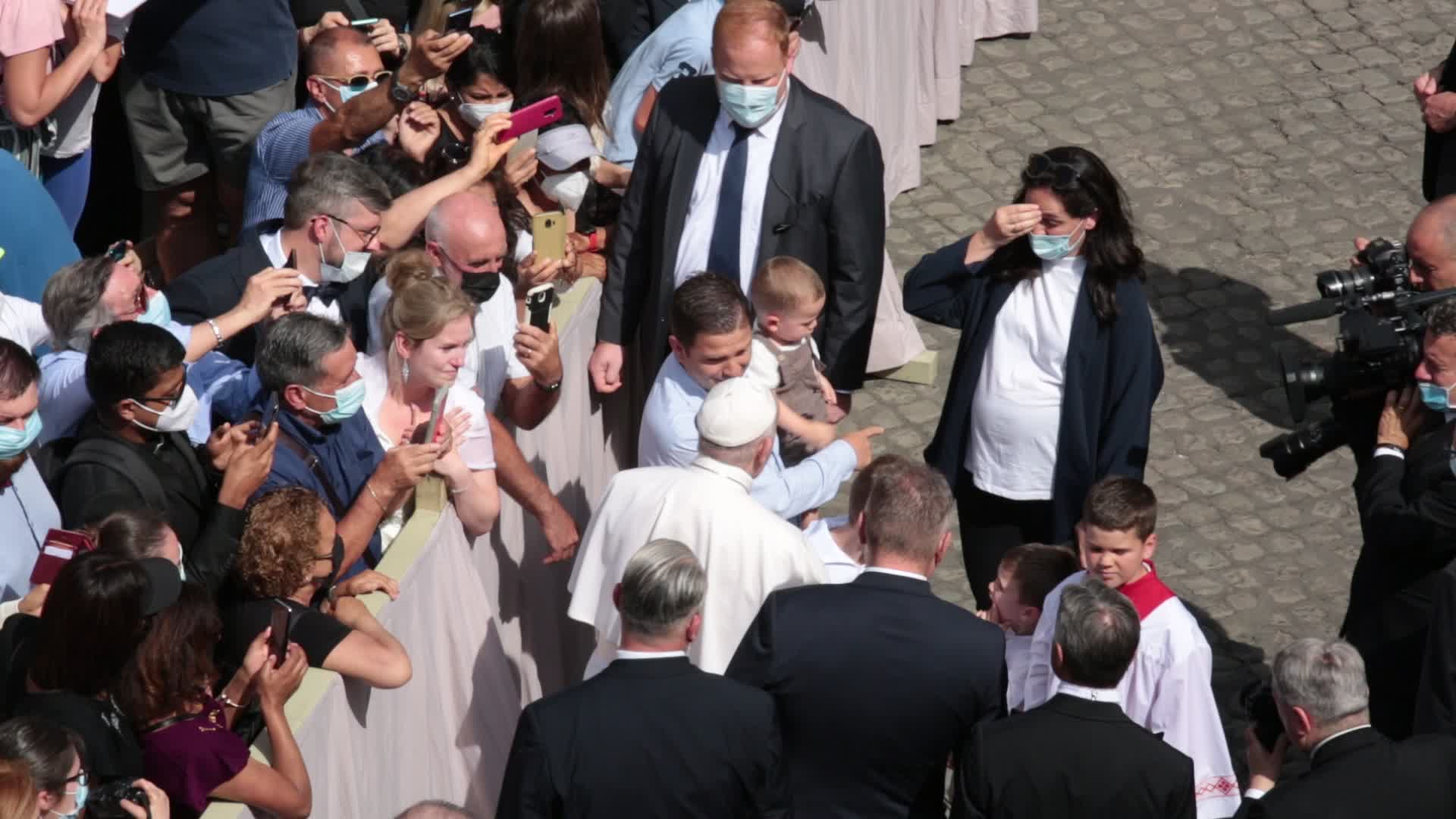Pope Francis attends his weekly audience