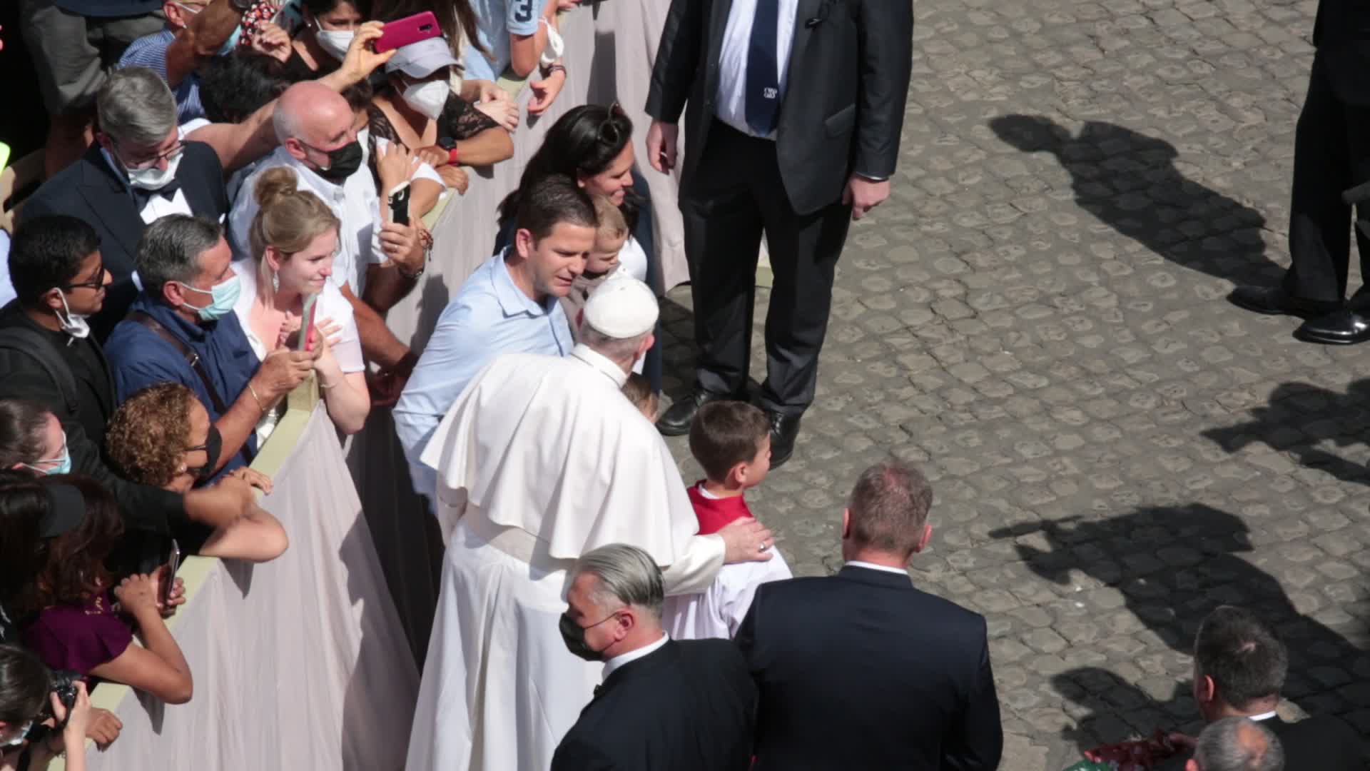 Pope Francis attends his weekly audience