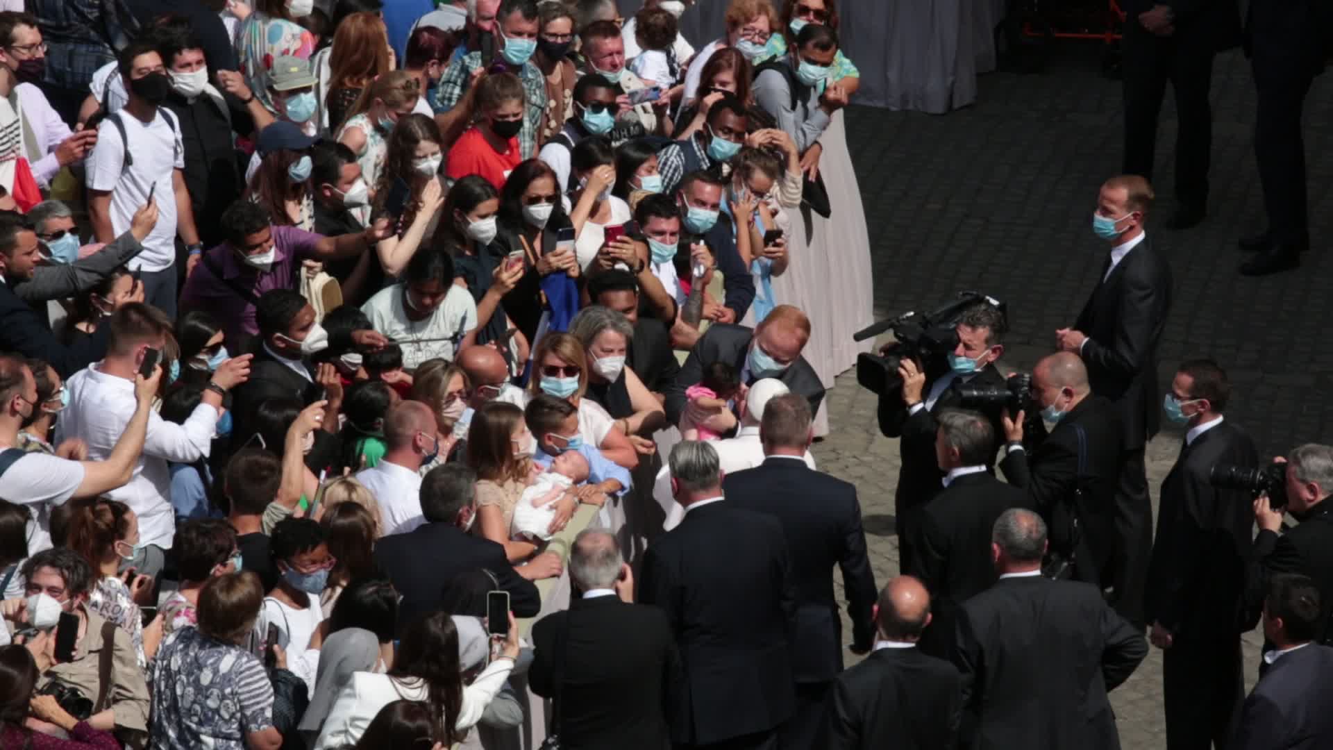Pope Francis attends his weekly audience