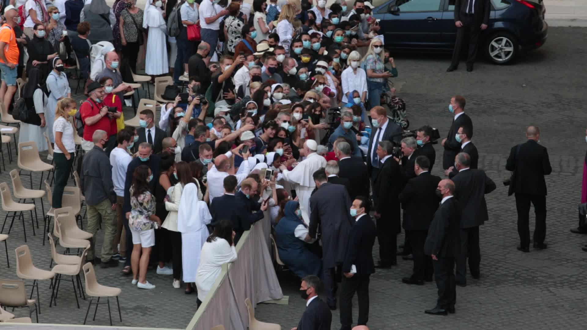 Pope Francis attends his weekly audience