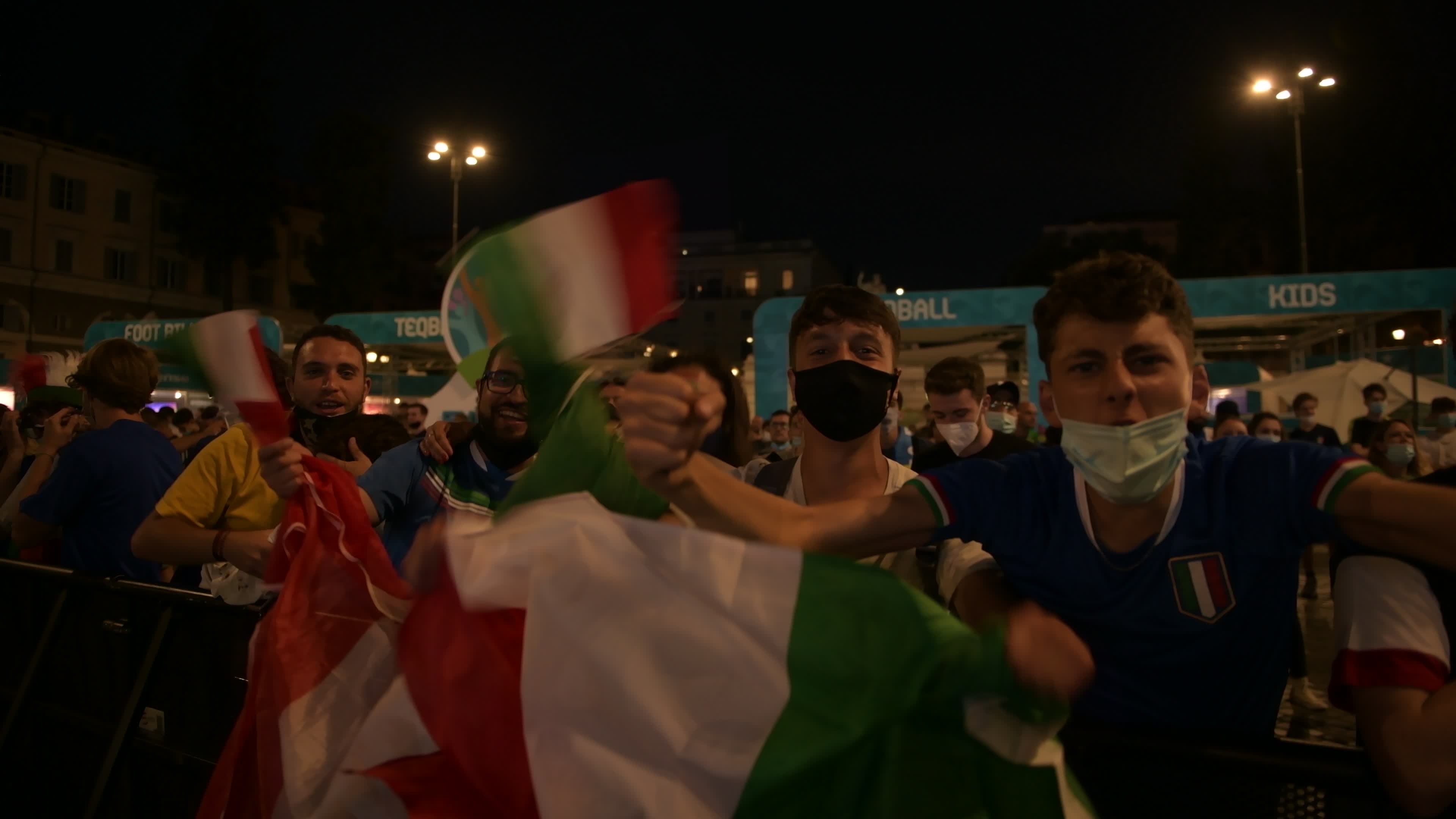 Euro 2020: Uefa Festival Rome and fans in Piazza del Popolo