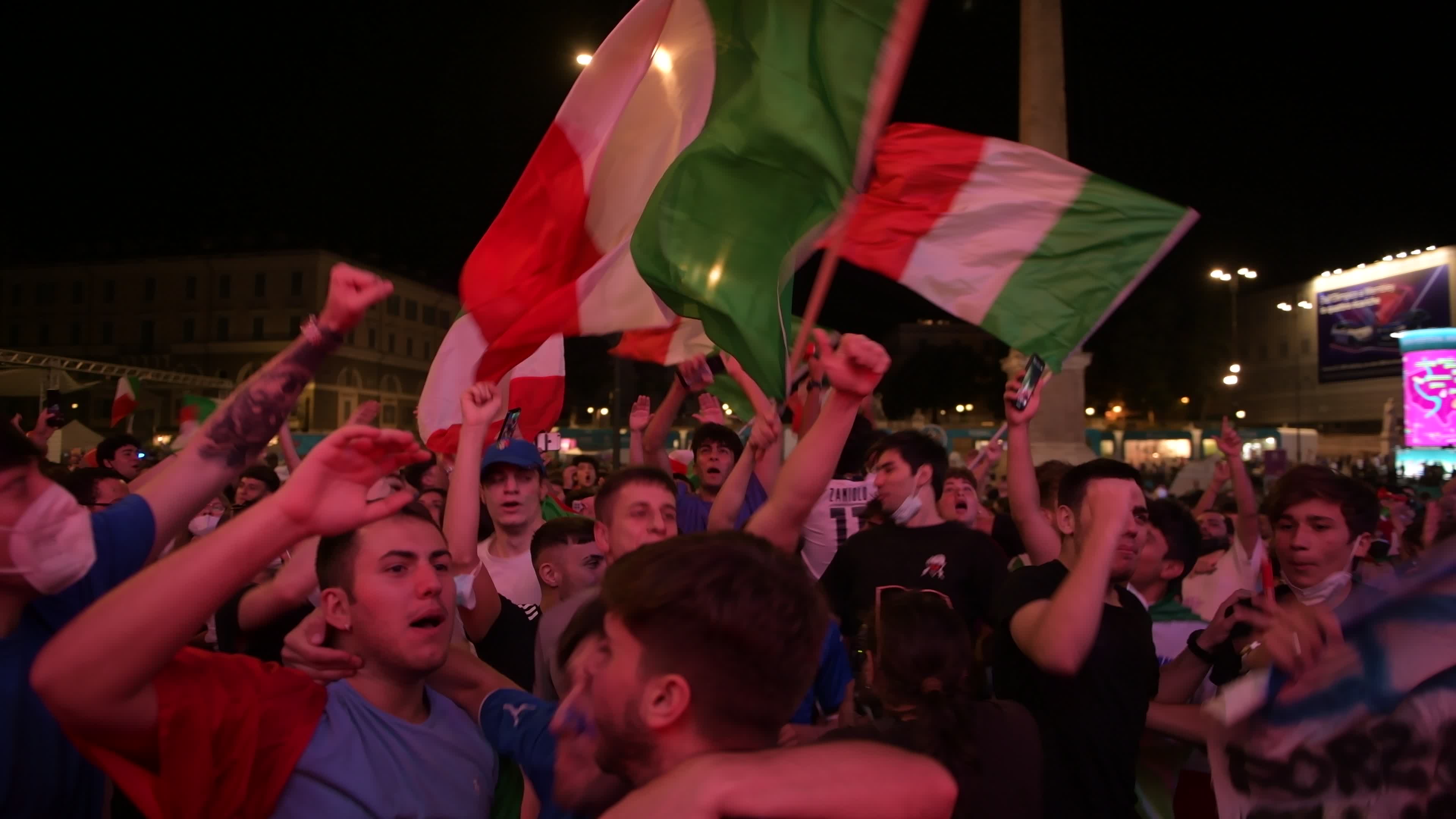 Euro 2020: Uefa Festival Rome and fans in Piazza del Popolo