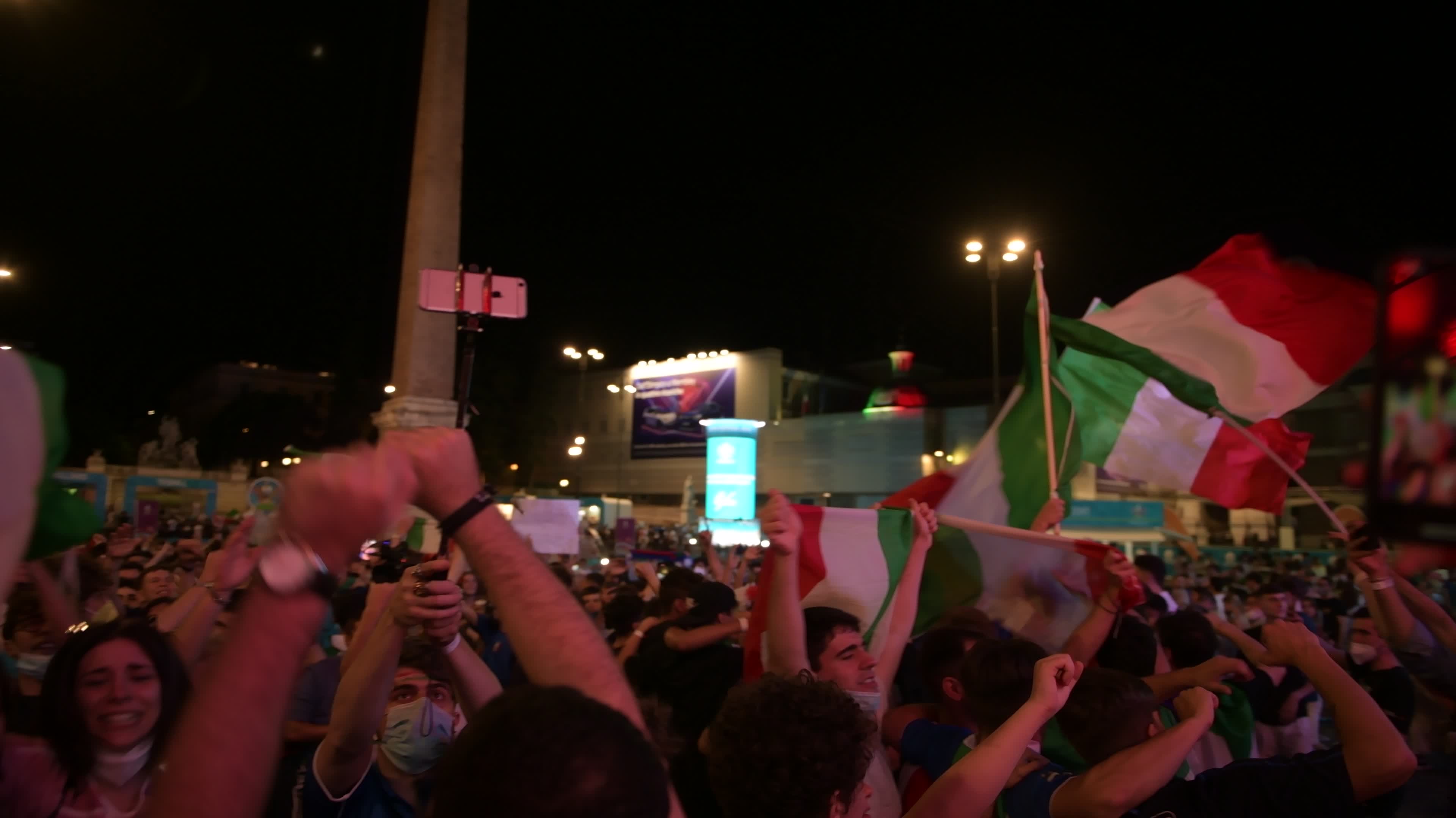 Euro 2020: Uefa Festival Rome and fans in Piazza del Popolo