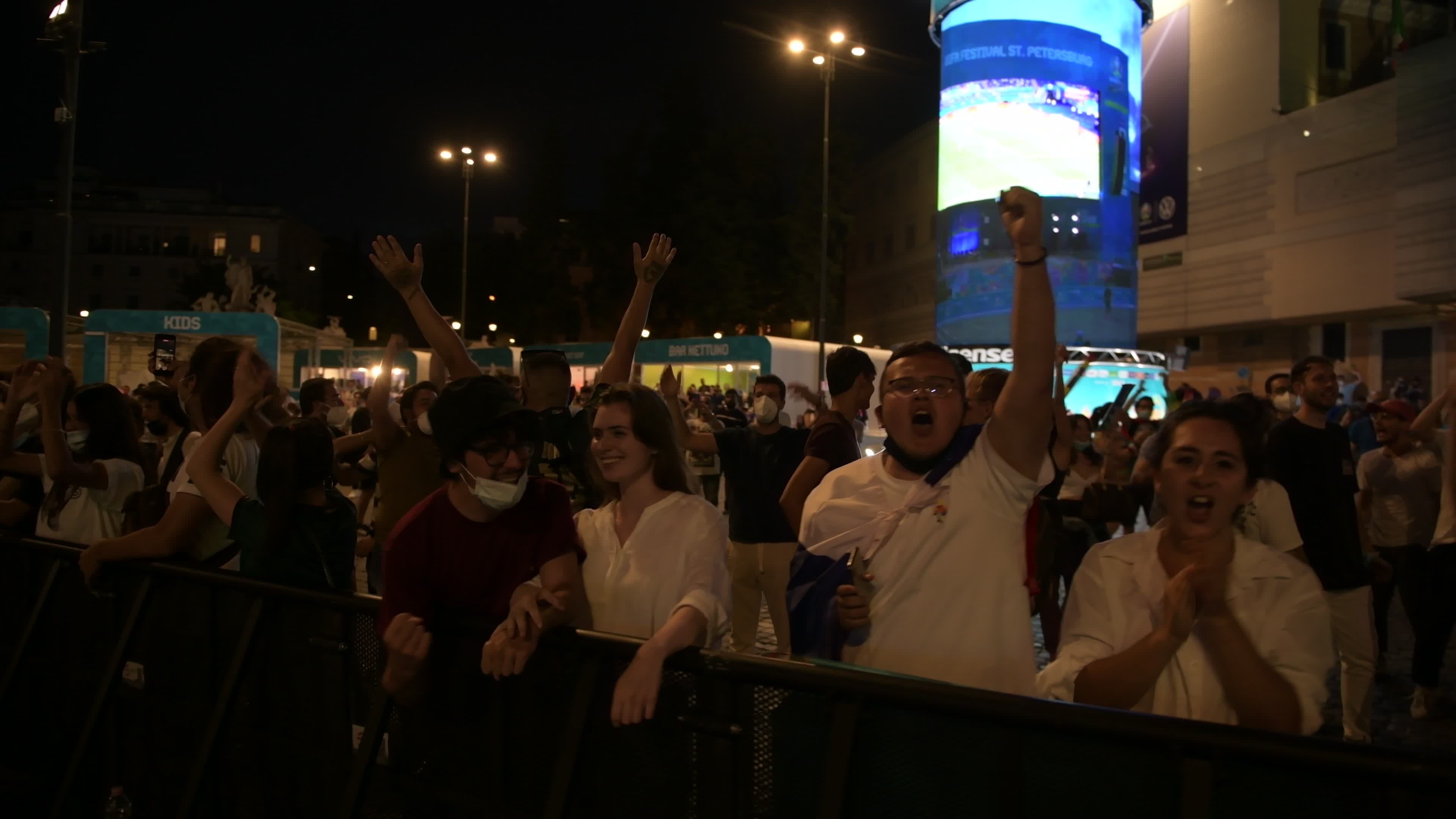 Euro 2020: Uefa Festival Rome and fans in Piazza del Popolo