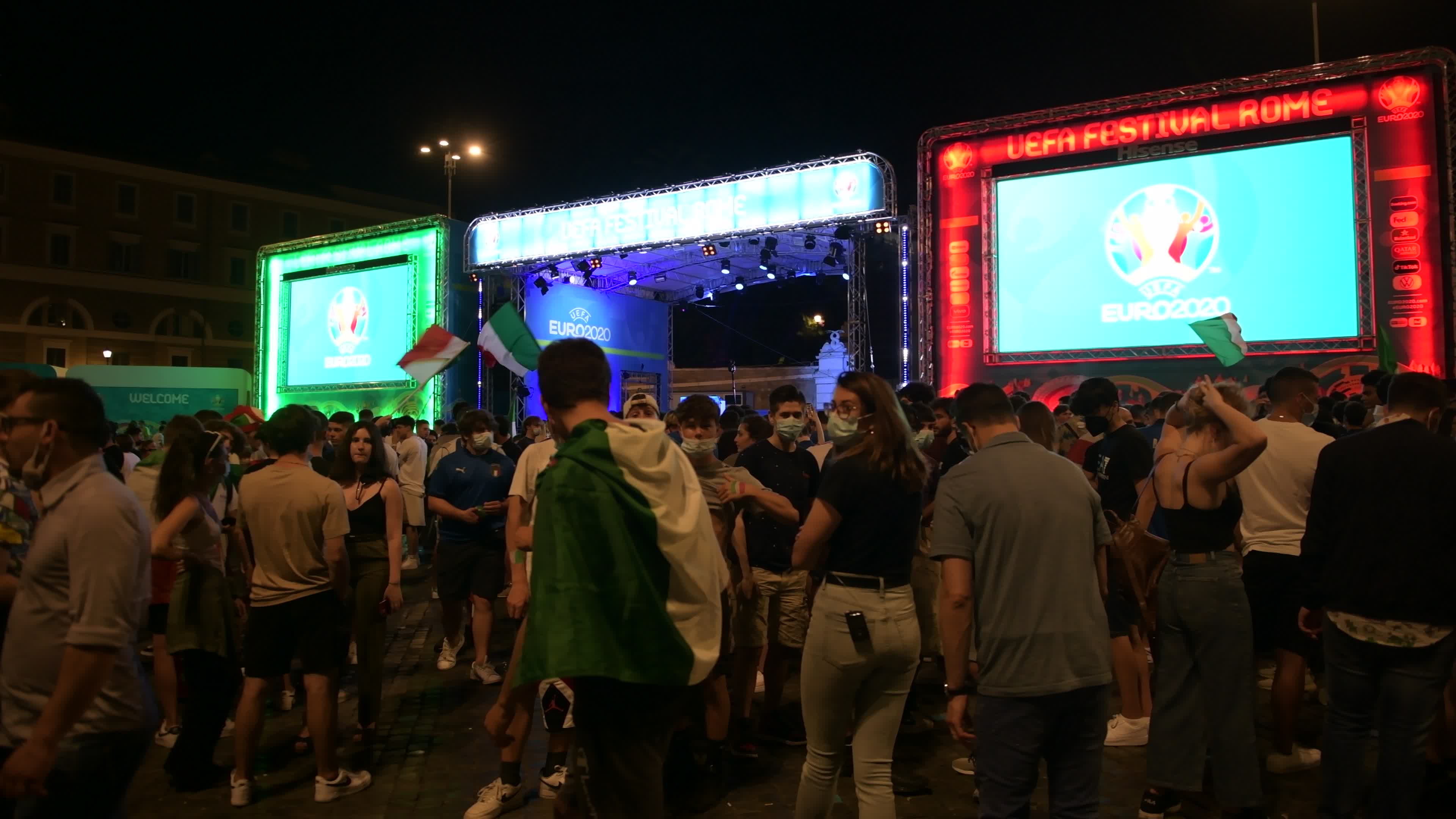 Euro 2020: Uefa Festival Rome and fans in Piazza del Popolo
