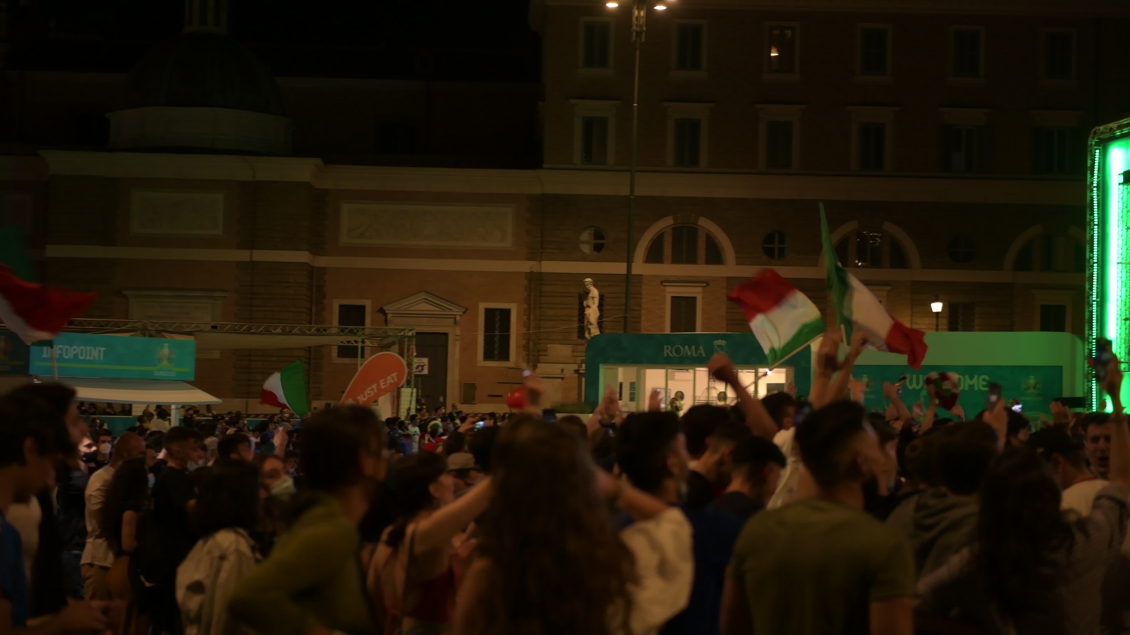 Euro 2020: Uefa Festival Rome and fans in Piazza del Popolo