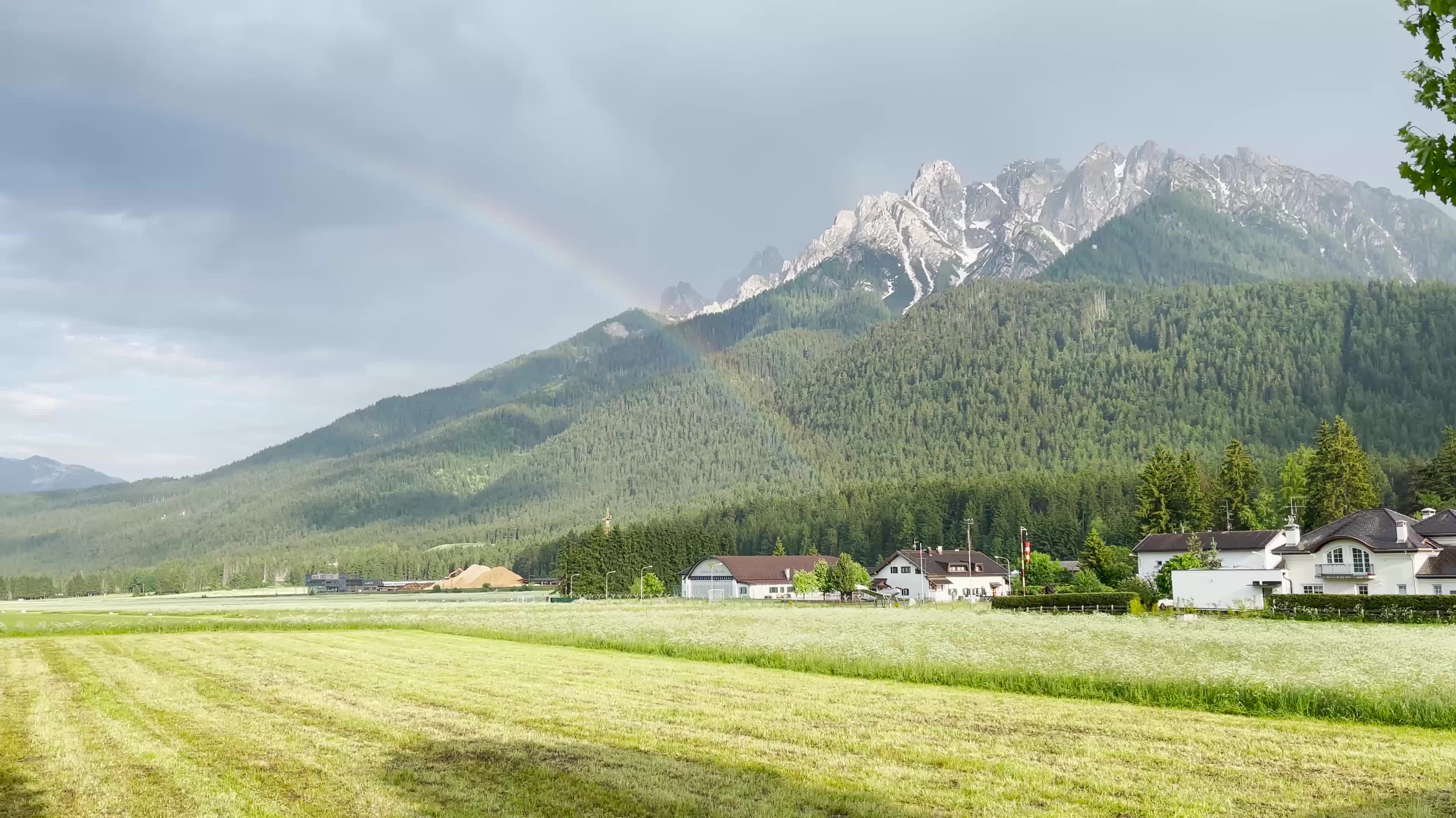 Rainbow over the Italian alps