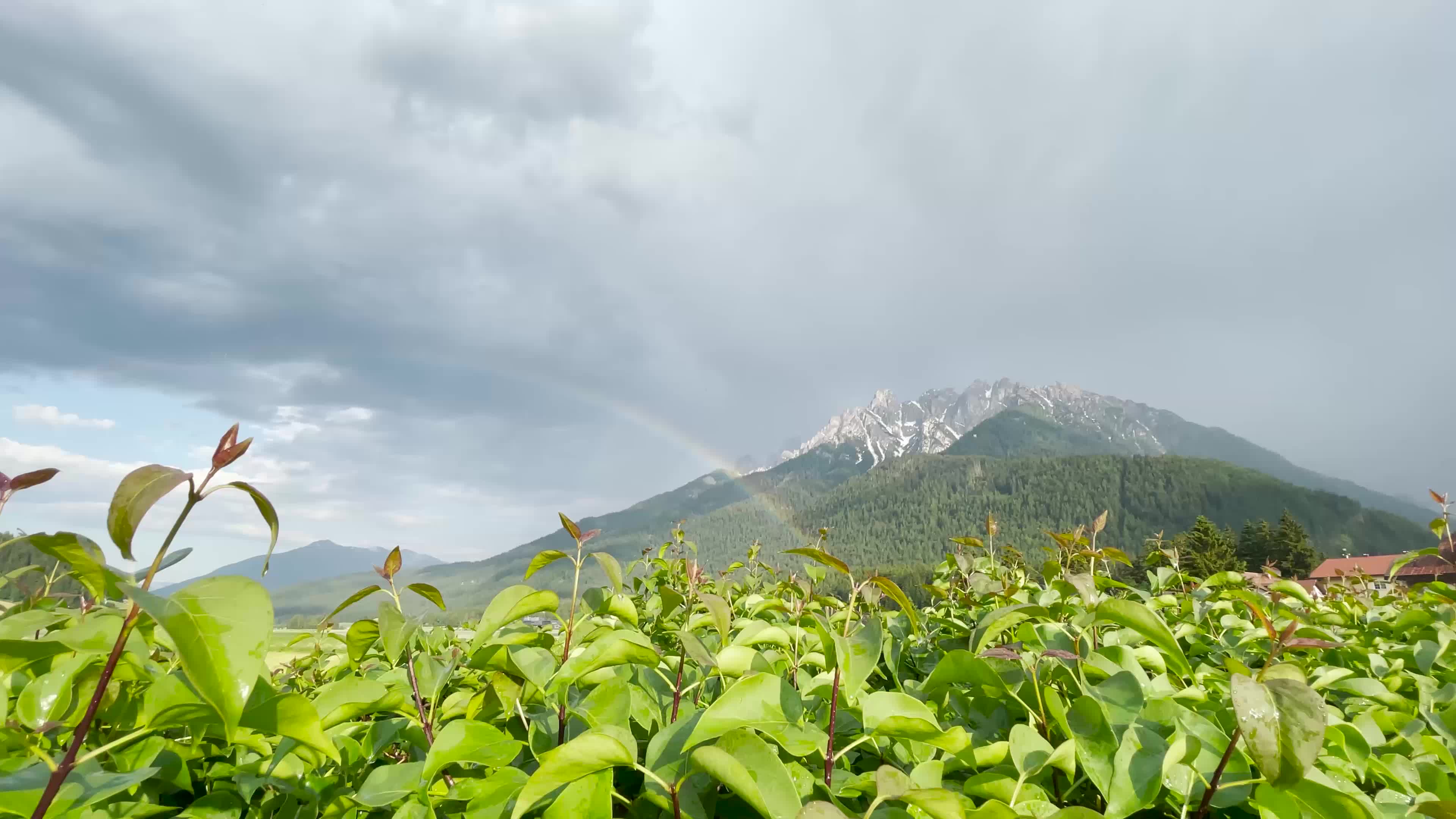 Rainbow over the Italian alps