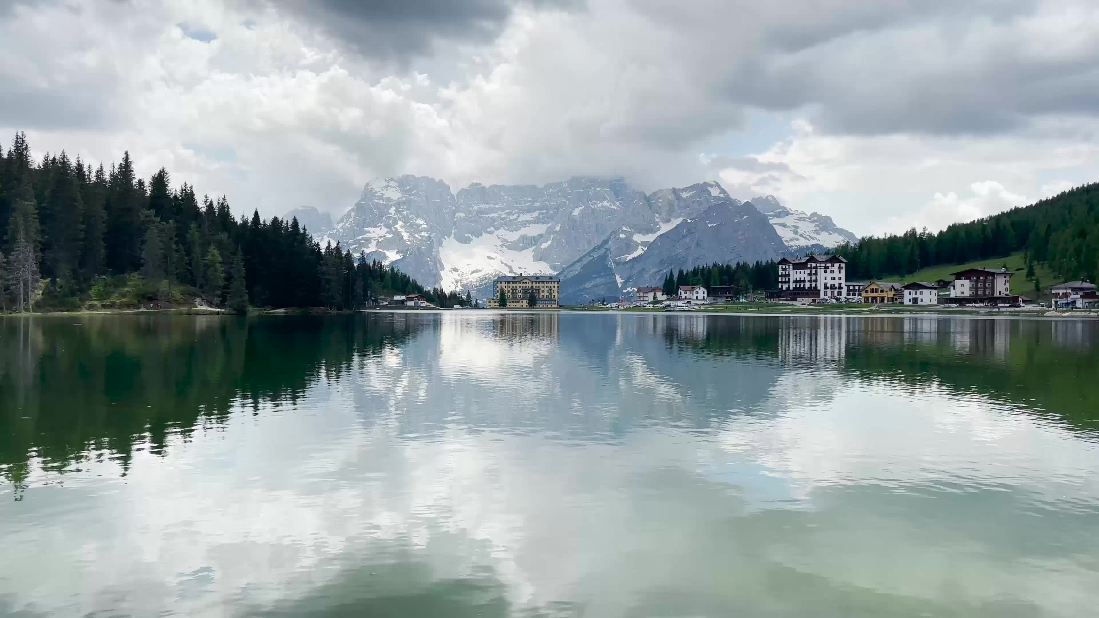 Cloudy day in Misurina, Italy