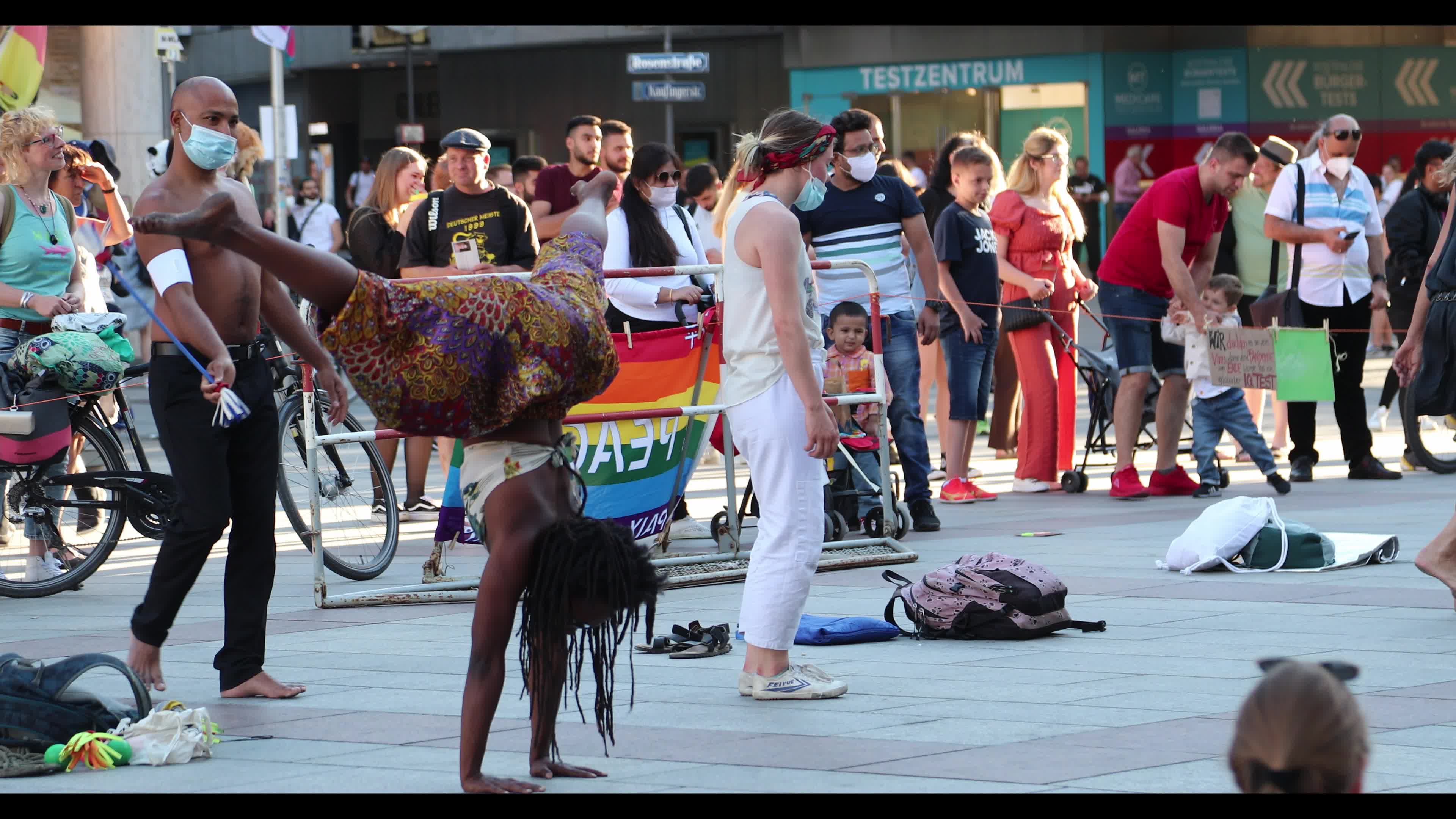 Meditation and dance protest against the Covid measures in Munich