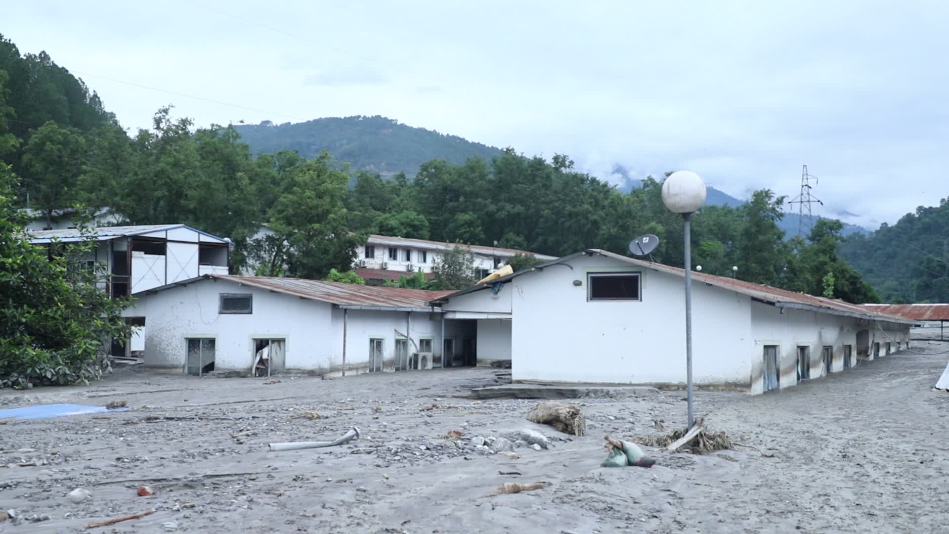 Aftermath from Melamchi river flood in Sindhupalchowk Nepal
