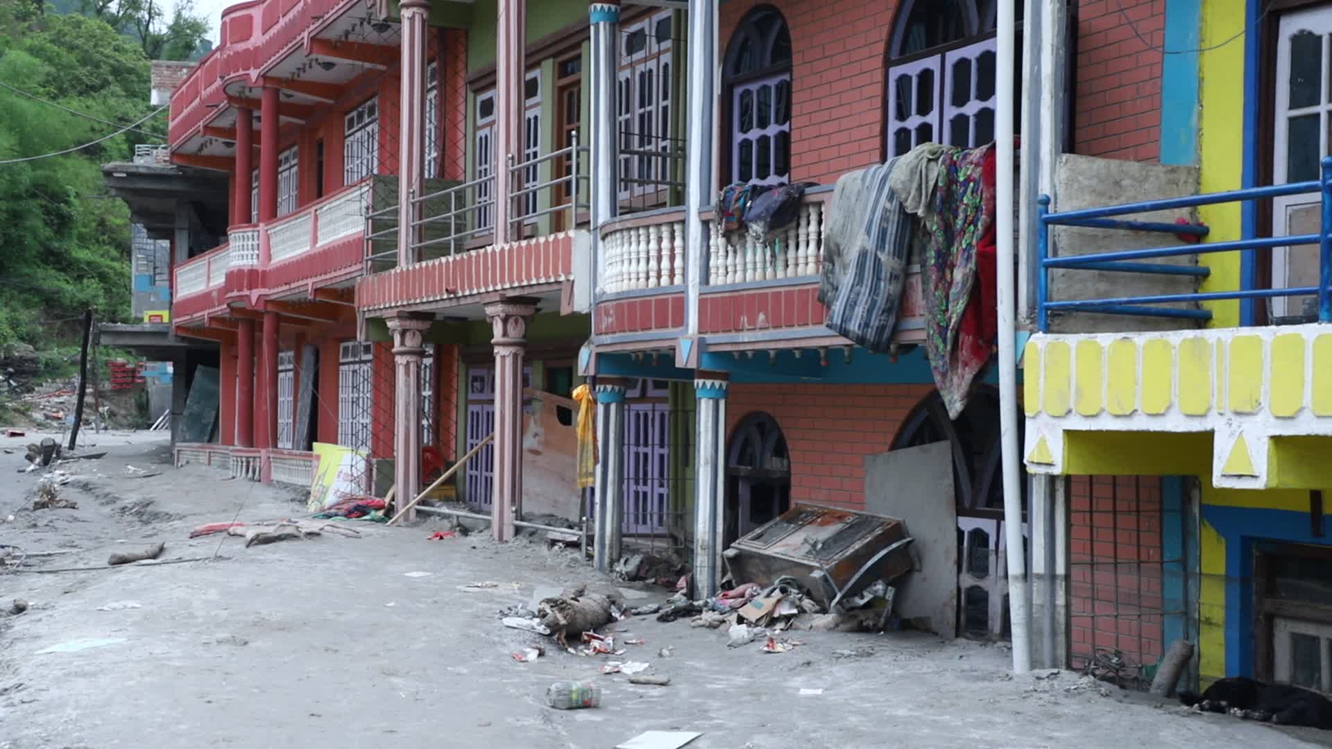Aftermath from Melamchi river flood in Sindhupalchowk Nepal