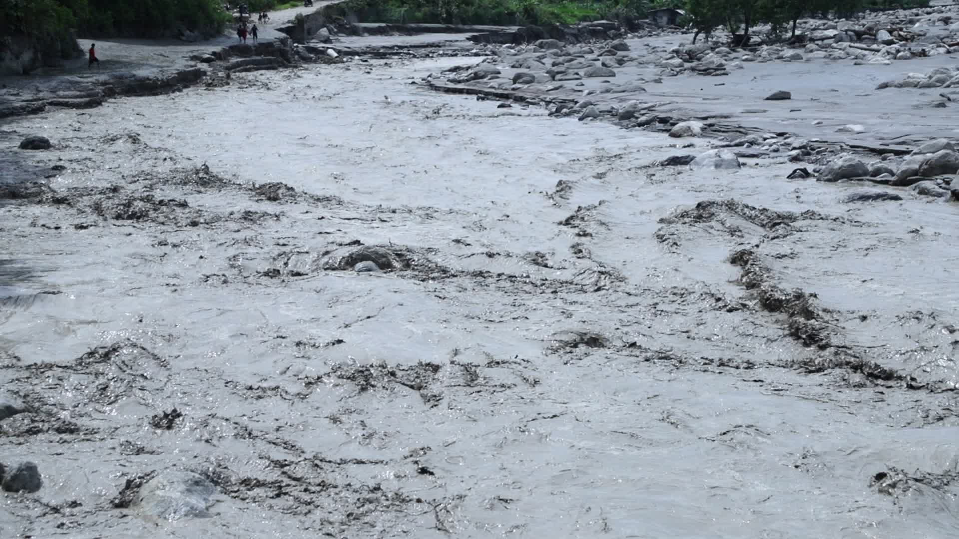 Aftermath from Melamchi river flood in Sindhupalchowk Nepal