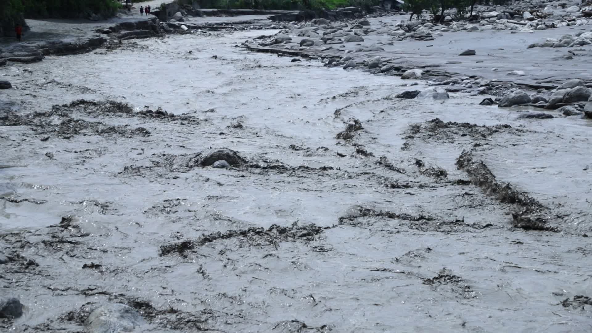 Aftermath from Melamchi river flood in Sindhupalchowk Nepal
