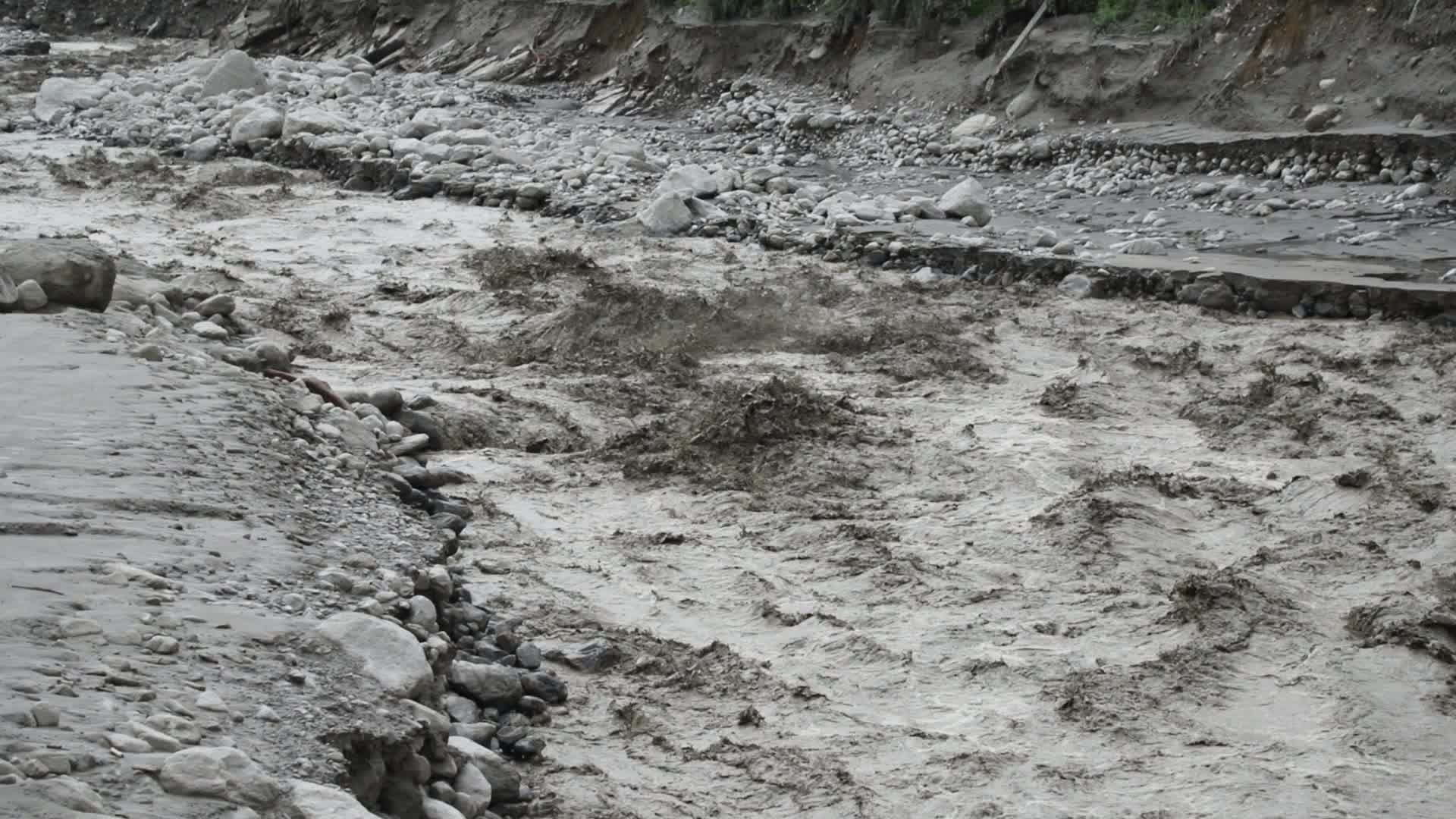 Aftermath from Melamchi river flood in Sindhupalchowk Nepal