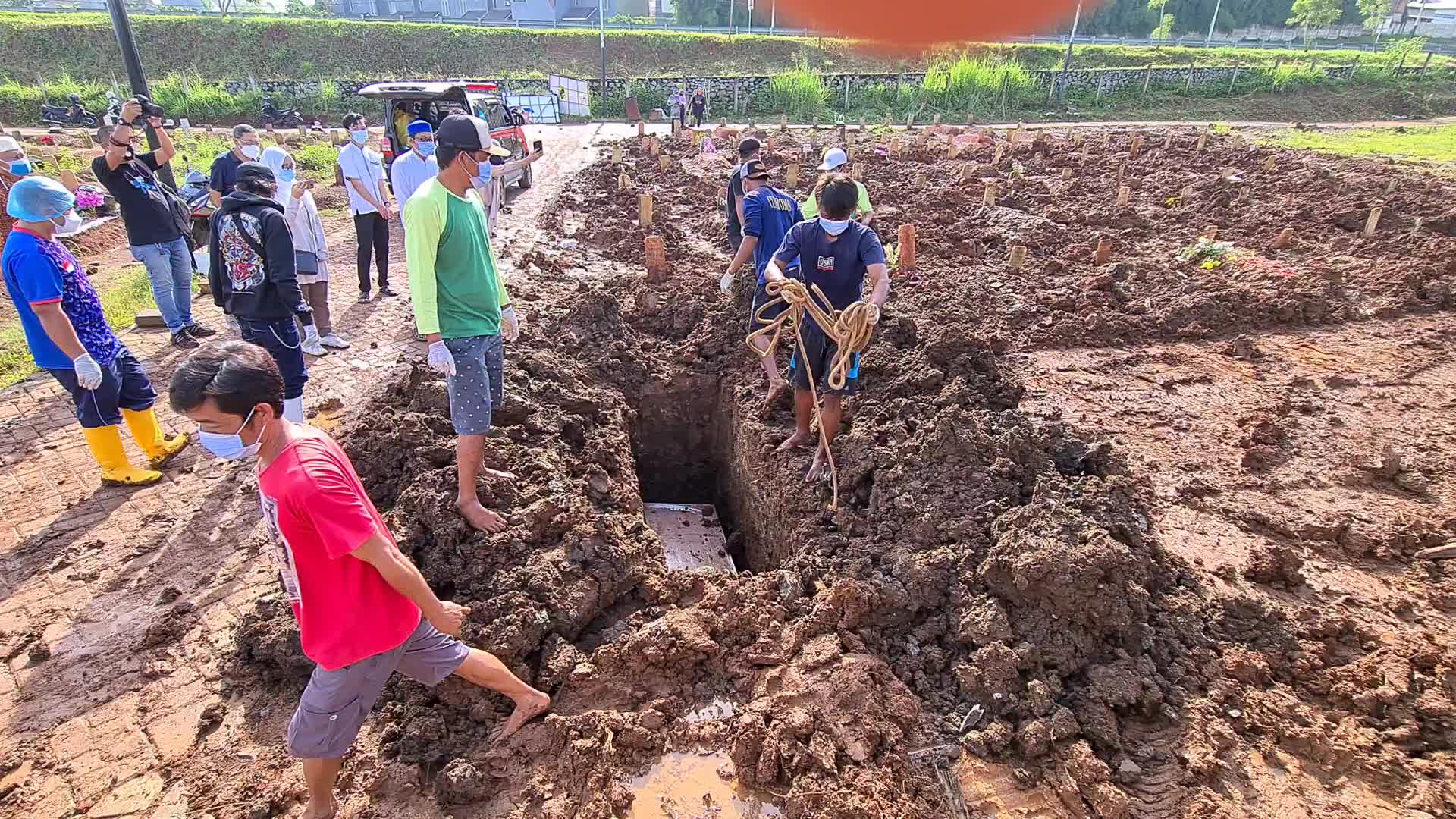 Funeral for Covid-19 victims in Indonesia