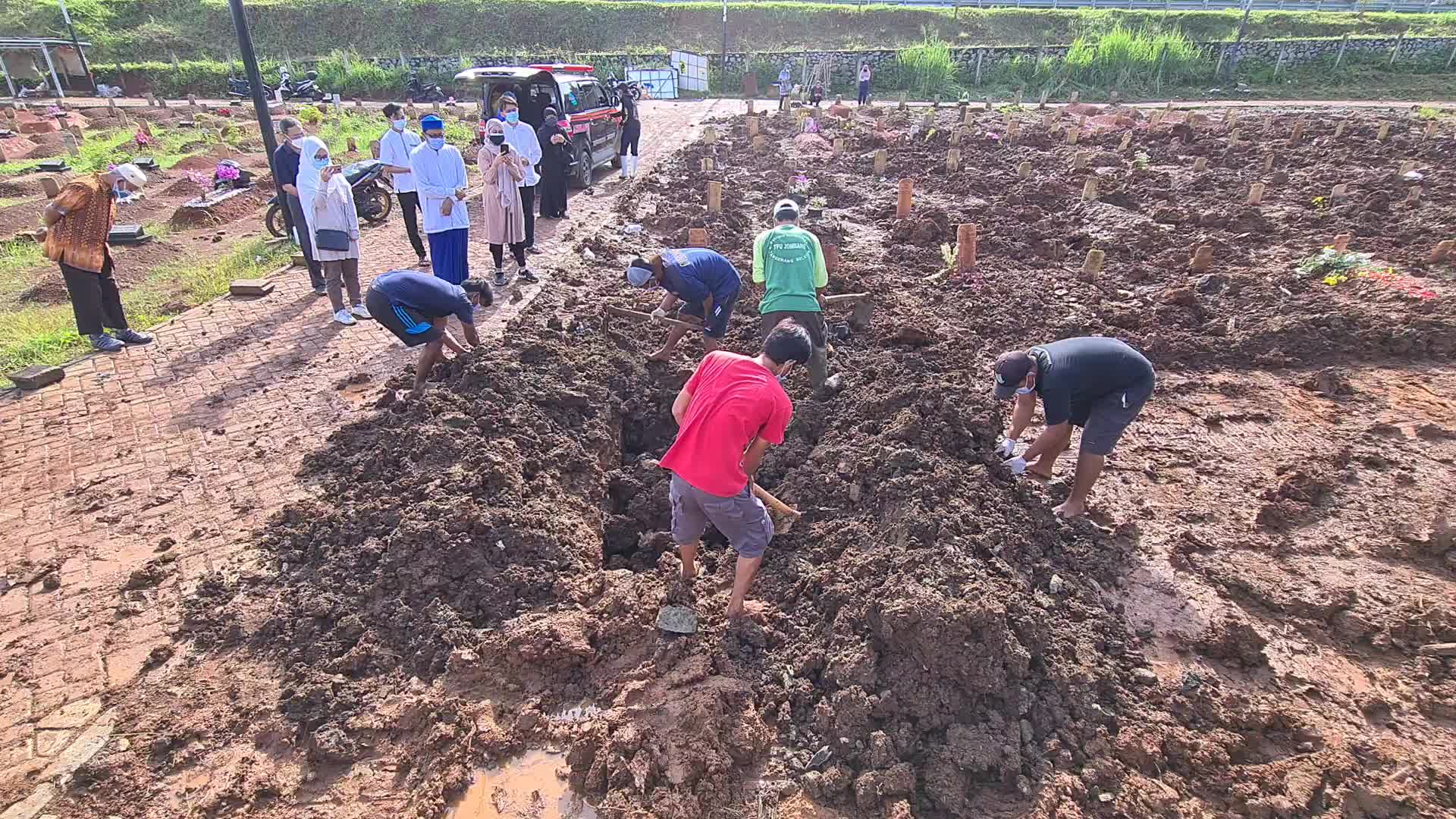 Funeral for Covid-19 victims in Indonesia