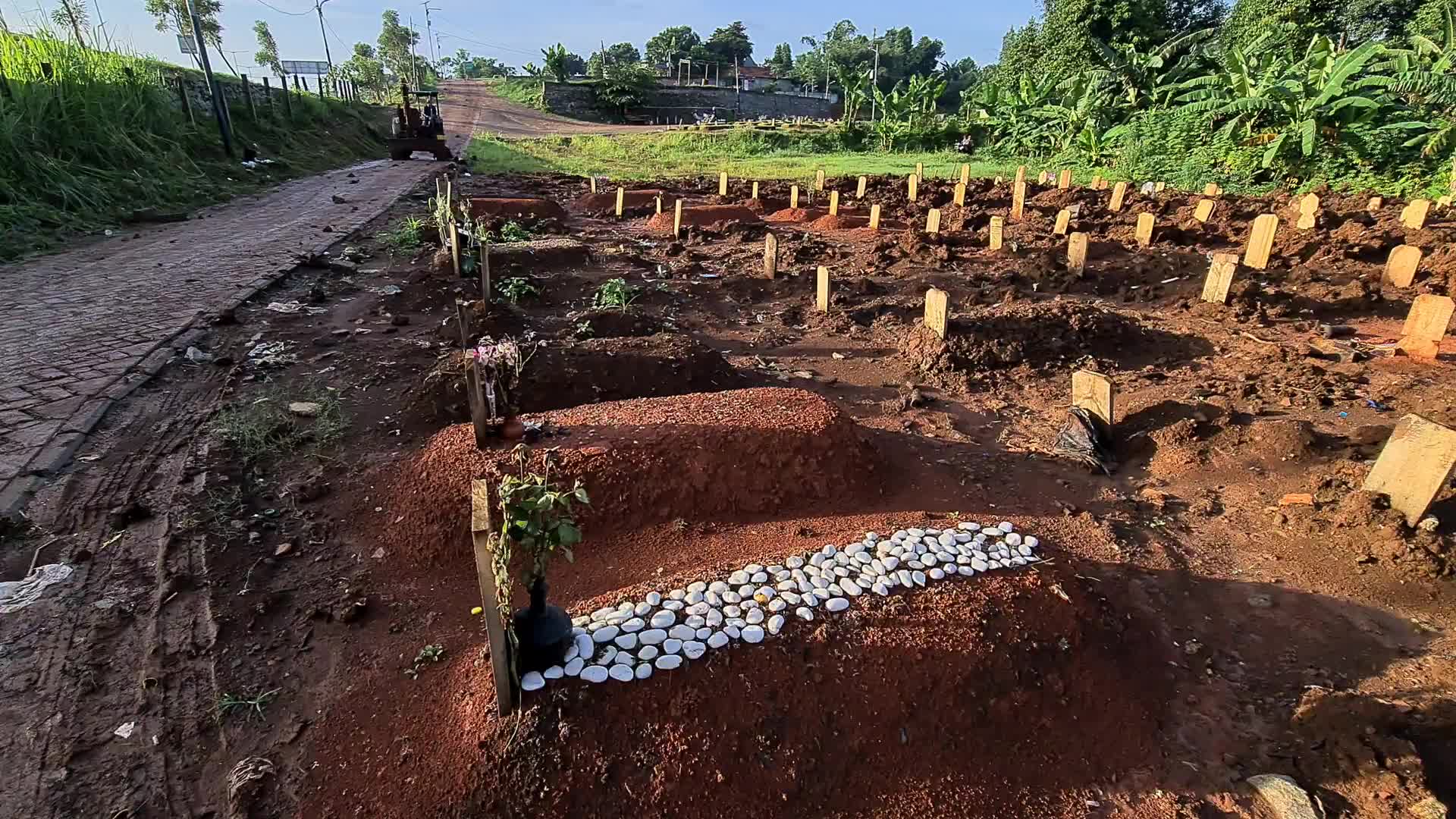 Coronavirus graveyard in Indonesia