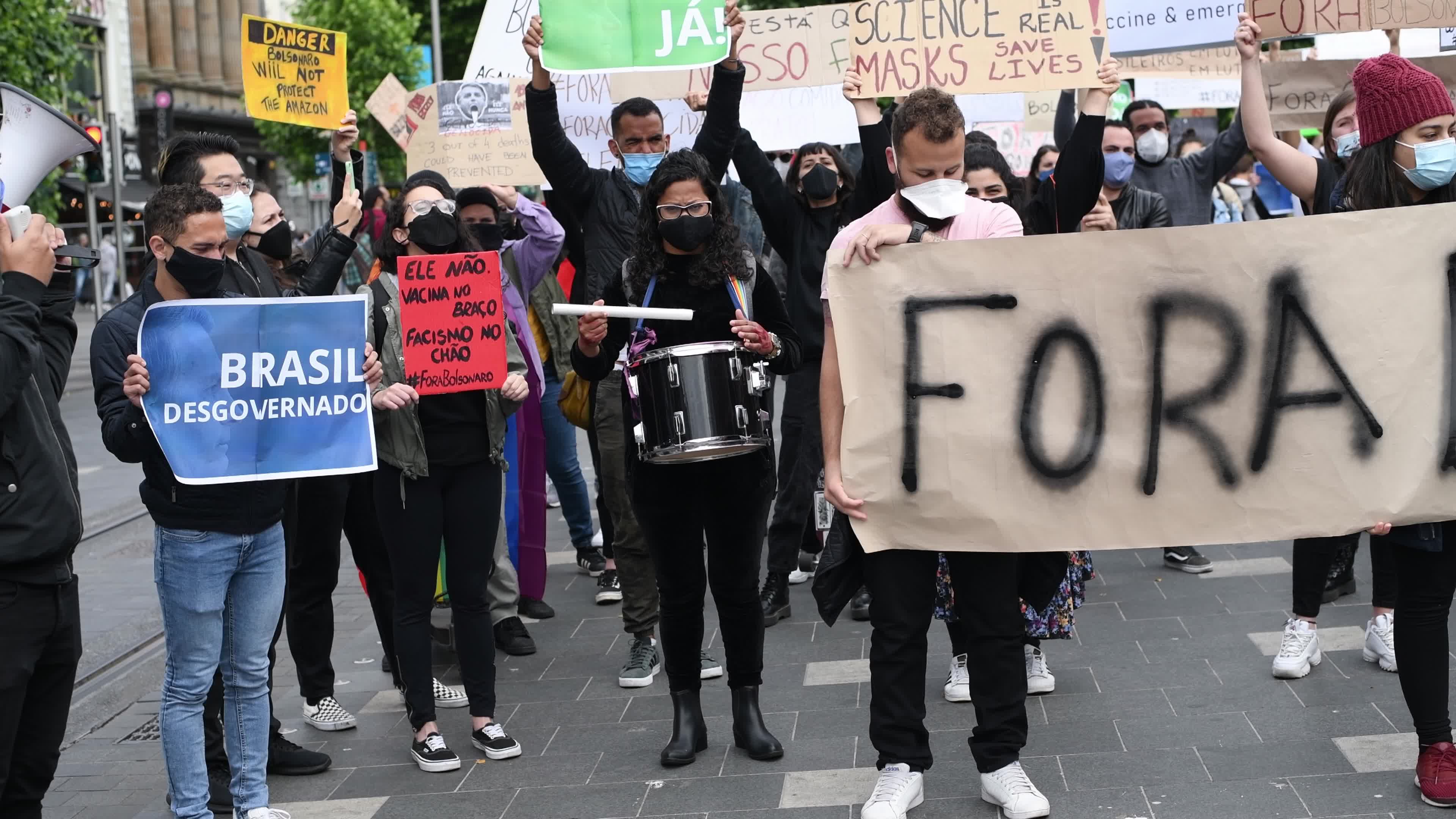 Fora (stop) Bolsonaro Protesters, Dublin