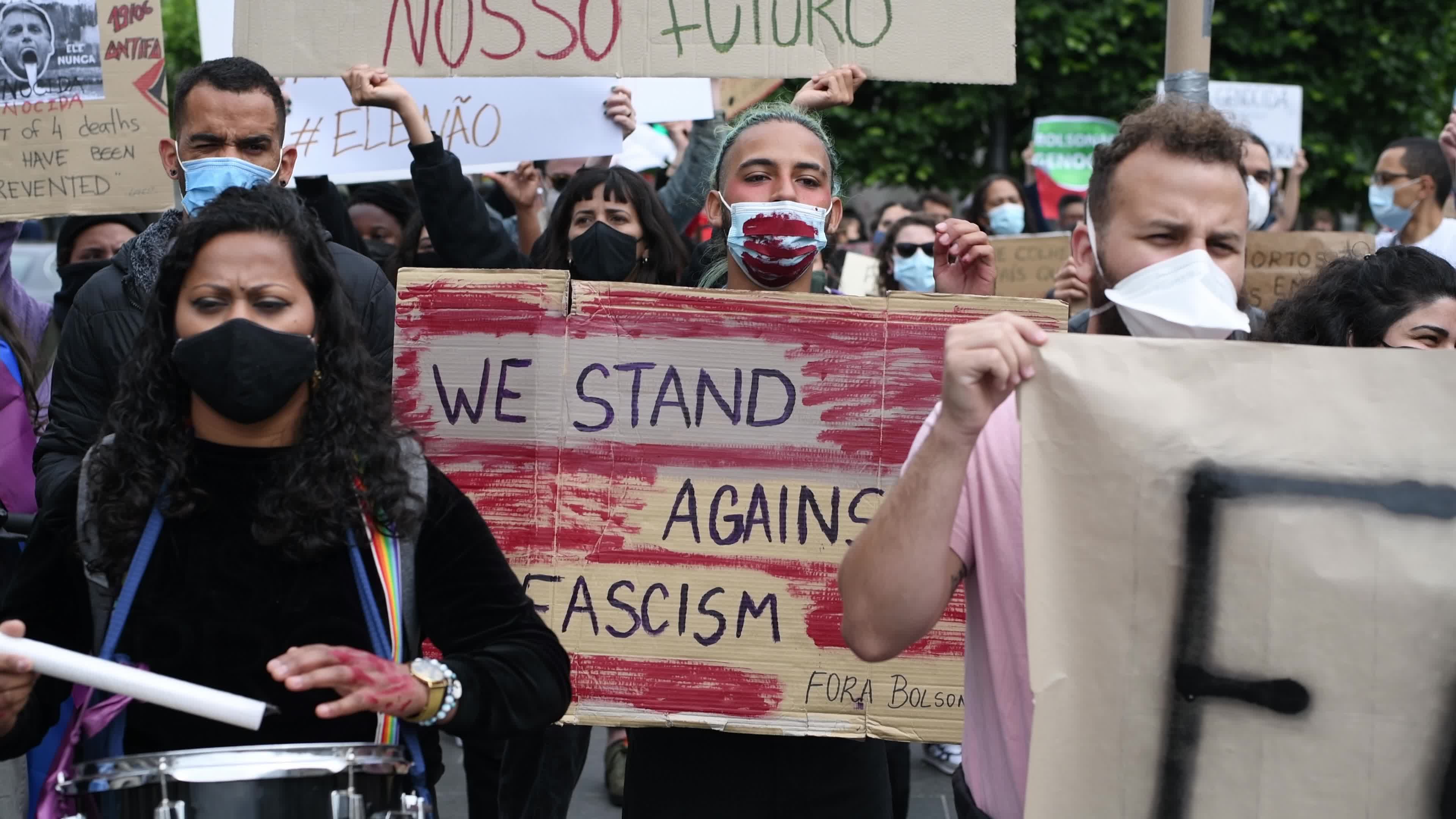 Fora (stop) Bolsonaro Protesters, Dublin