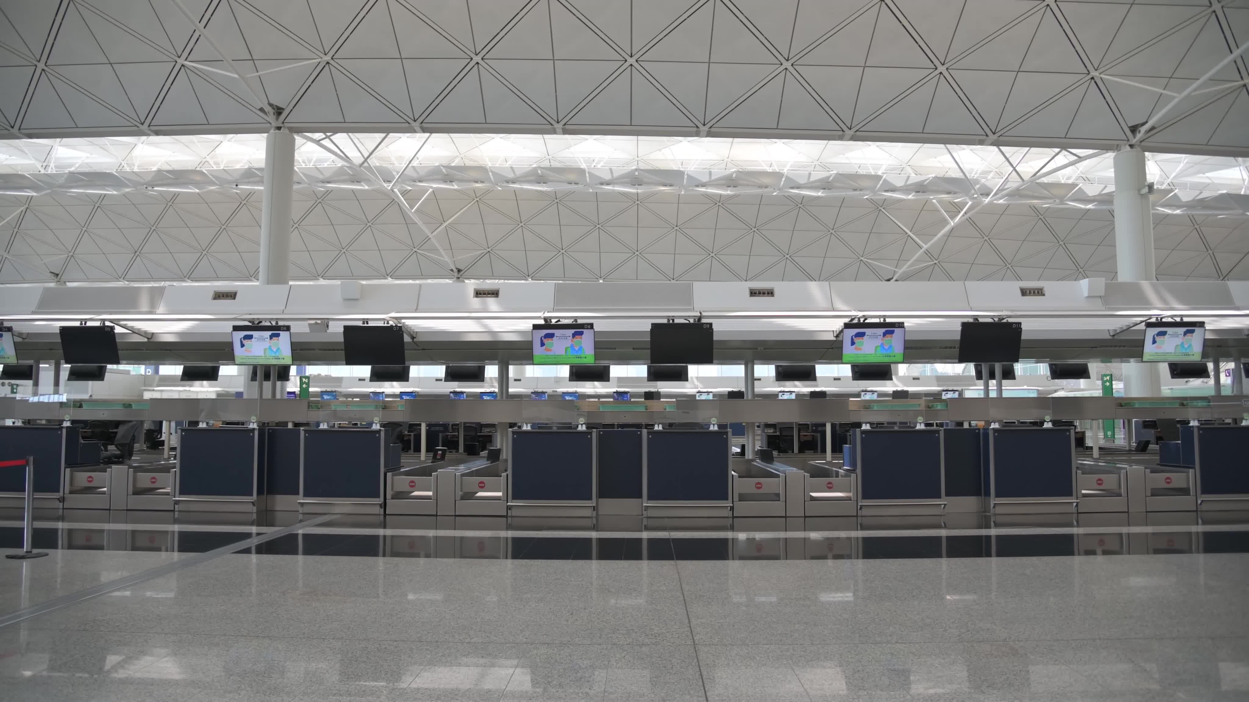 Hong Kong International Airport Amid The Covid-19 Pandemic