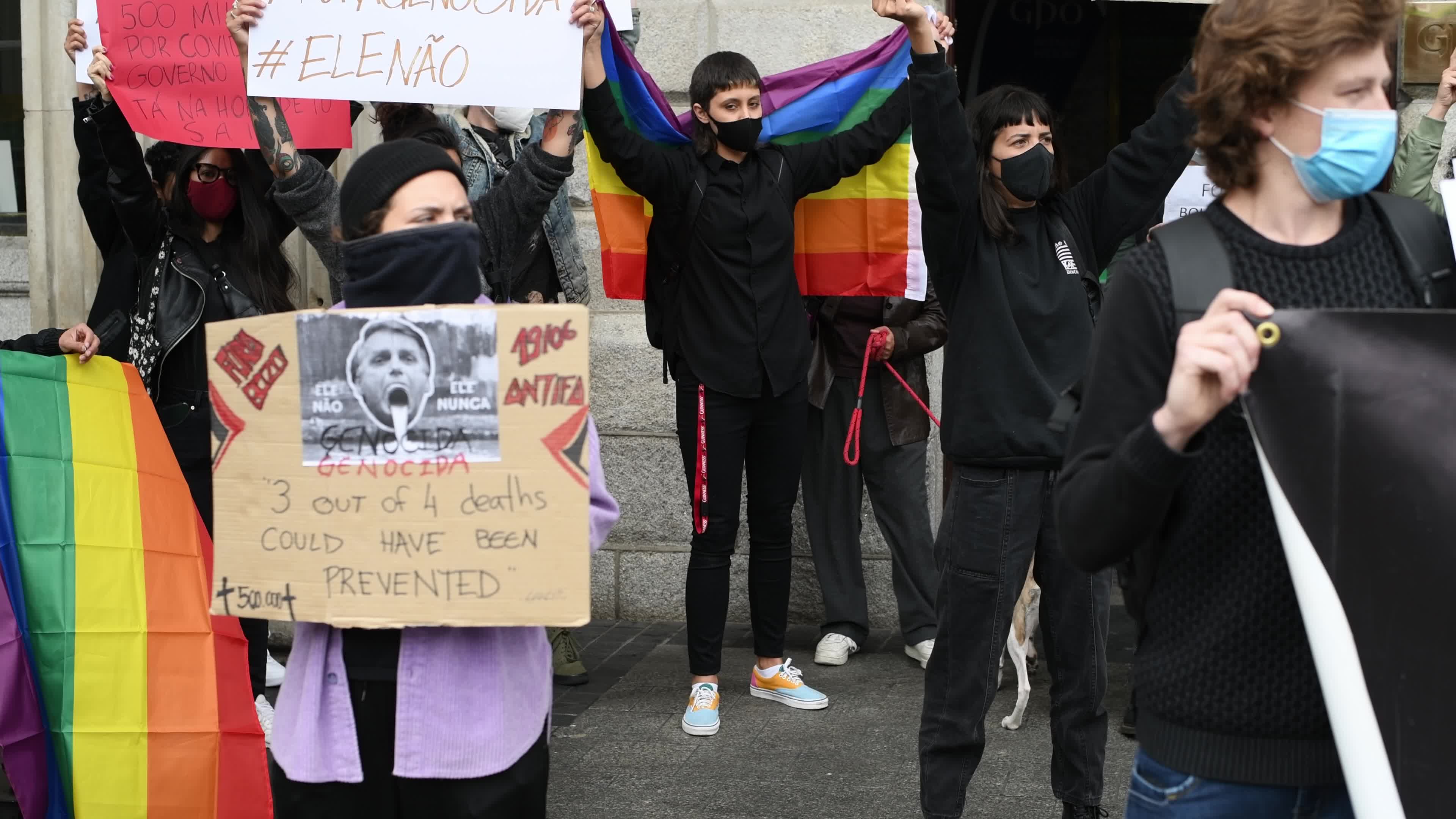 Fora (stop) Bolsonaro Protesters, Dublin