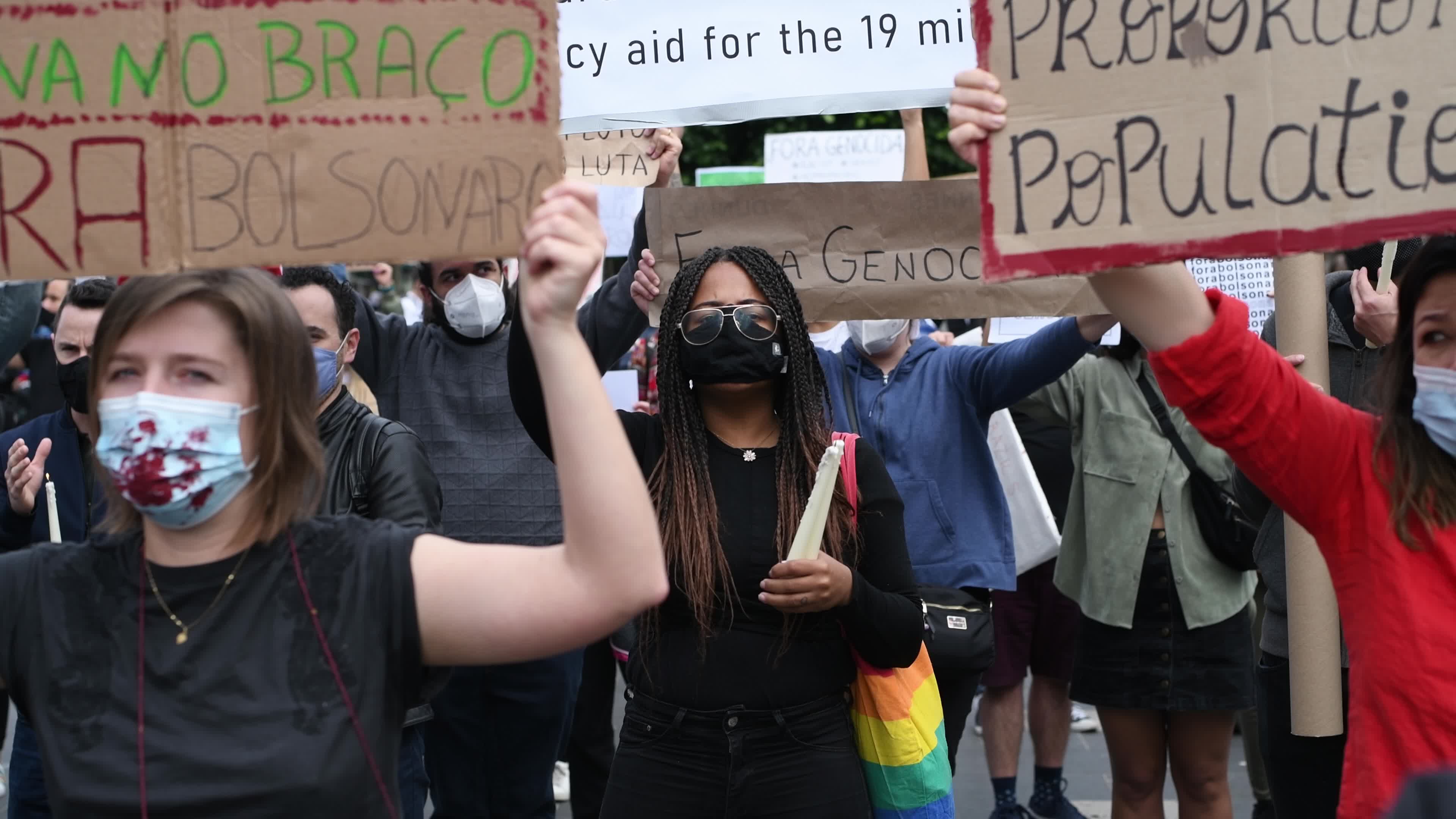 Fora (stop) Bolsonaro Protesters, Dublin