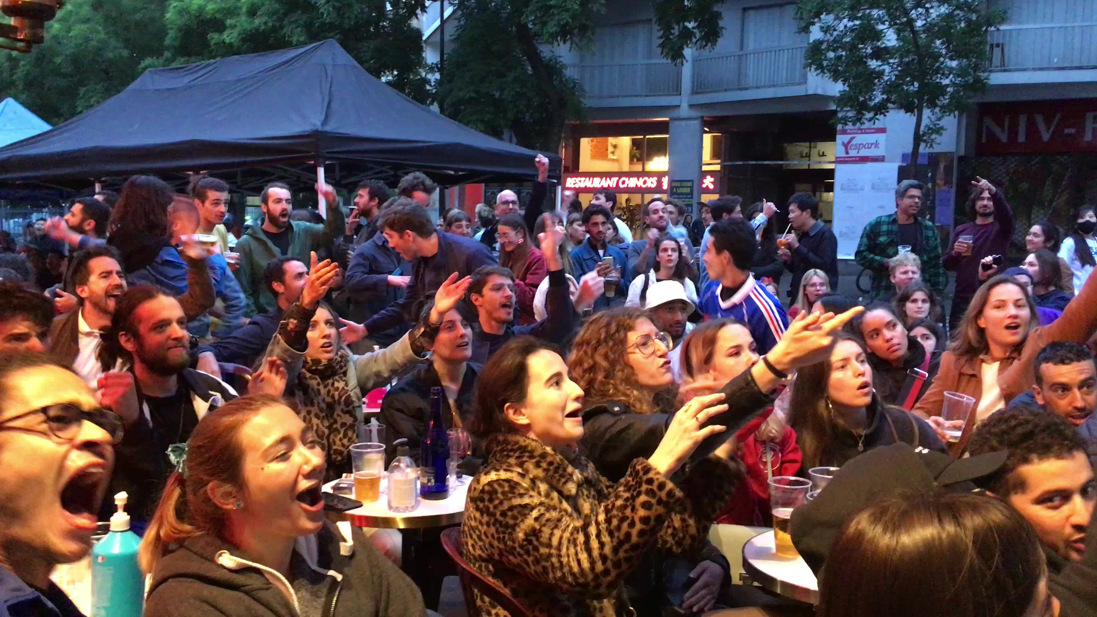 French supporters in Paris during the game France versus Portugal EURO 2021