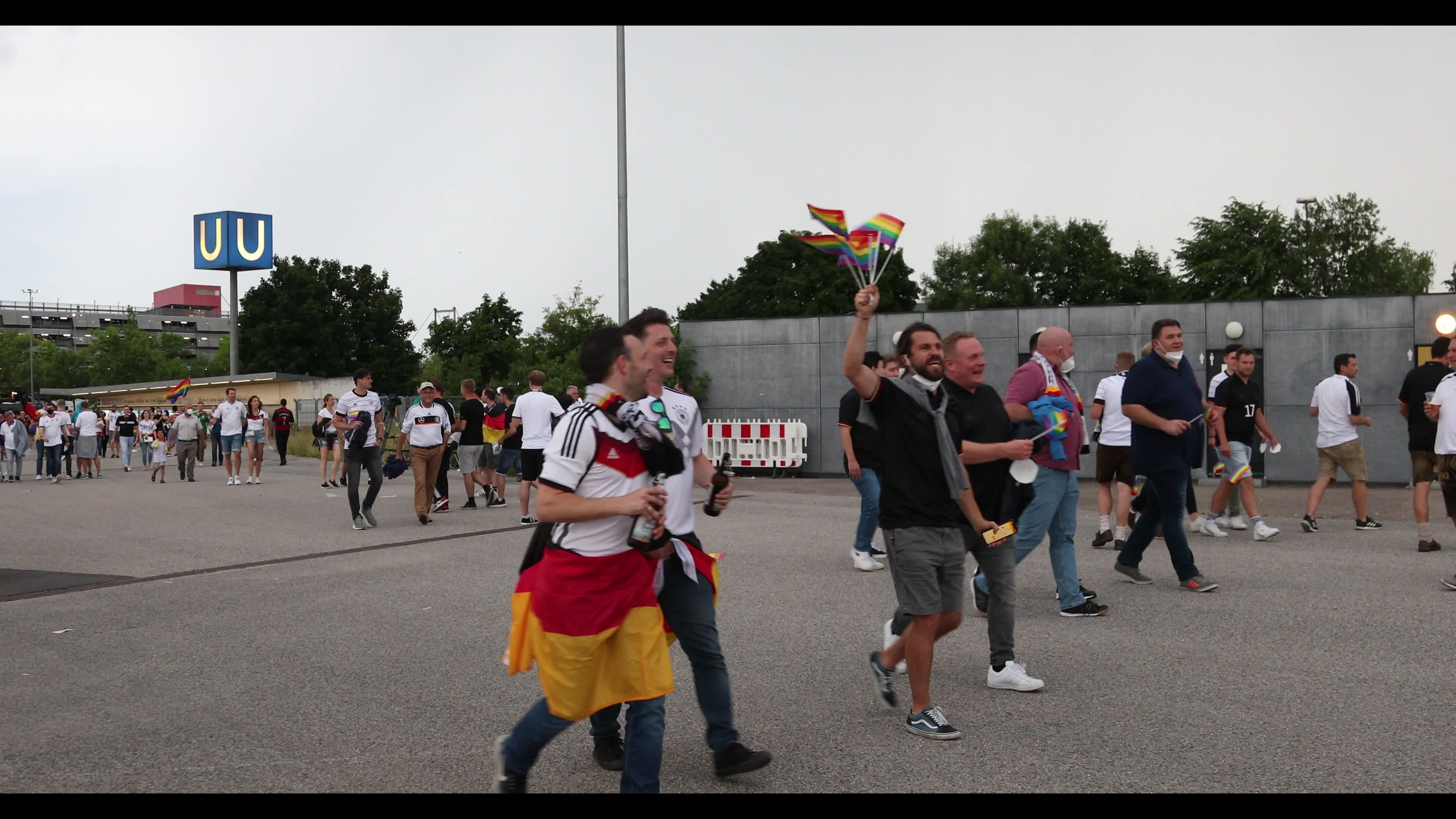 LGBTQ Activists and Fans at the Allianz Arena before the Euro 2020 match between Germany and Hungary