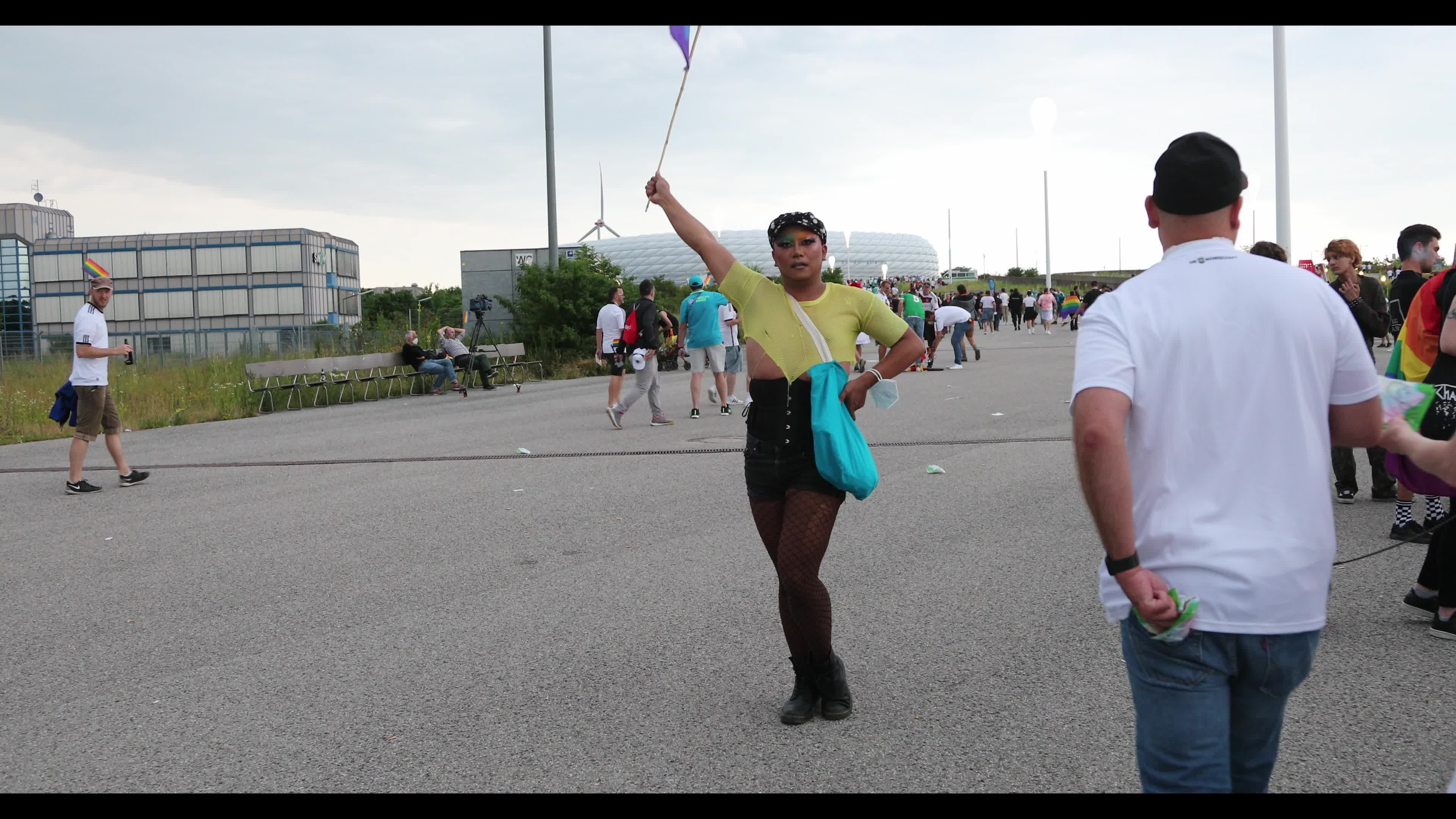 LGBTQ Activists and Fans at the Allianz Arena before the Euro 2020 match between Germany and Hungary